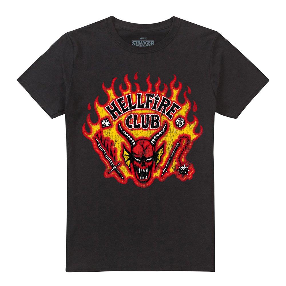 Black - Stranger Things - Stranger Things Hellfire Flames T-Shirt Black - 4