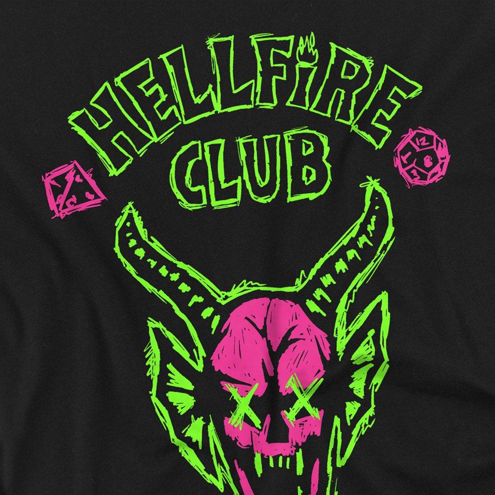 Black - Stranger Things - Stranger Things Hellfire Neon Sketch Logo T-Shirt - 2