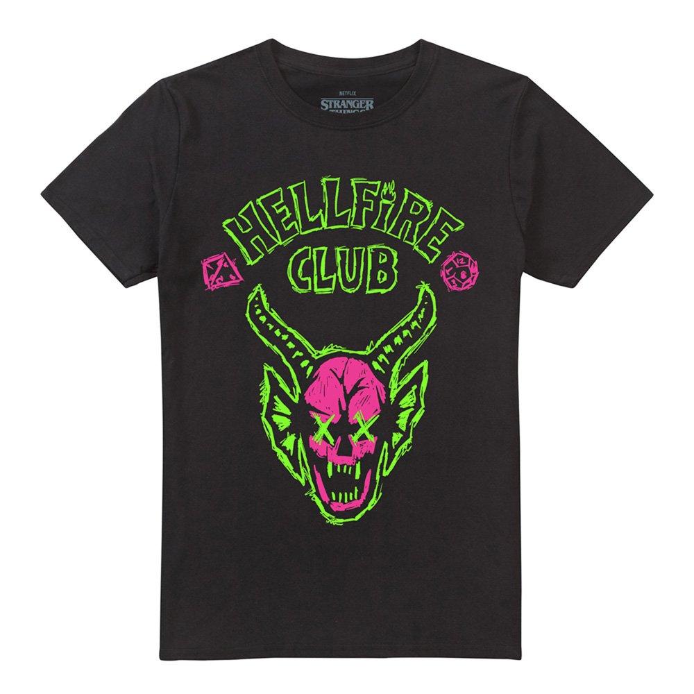 Black - Stranger Things - Stranger Things Hellfire Neon Sketch Logo T-Shirt - 4