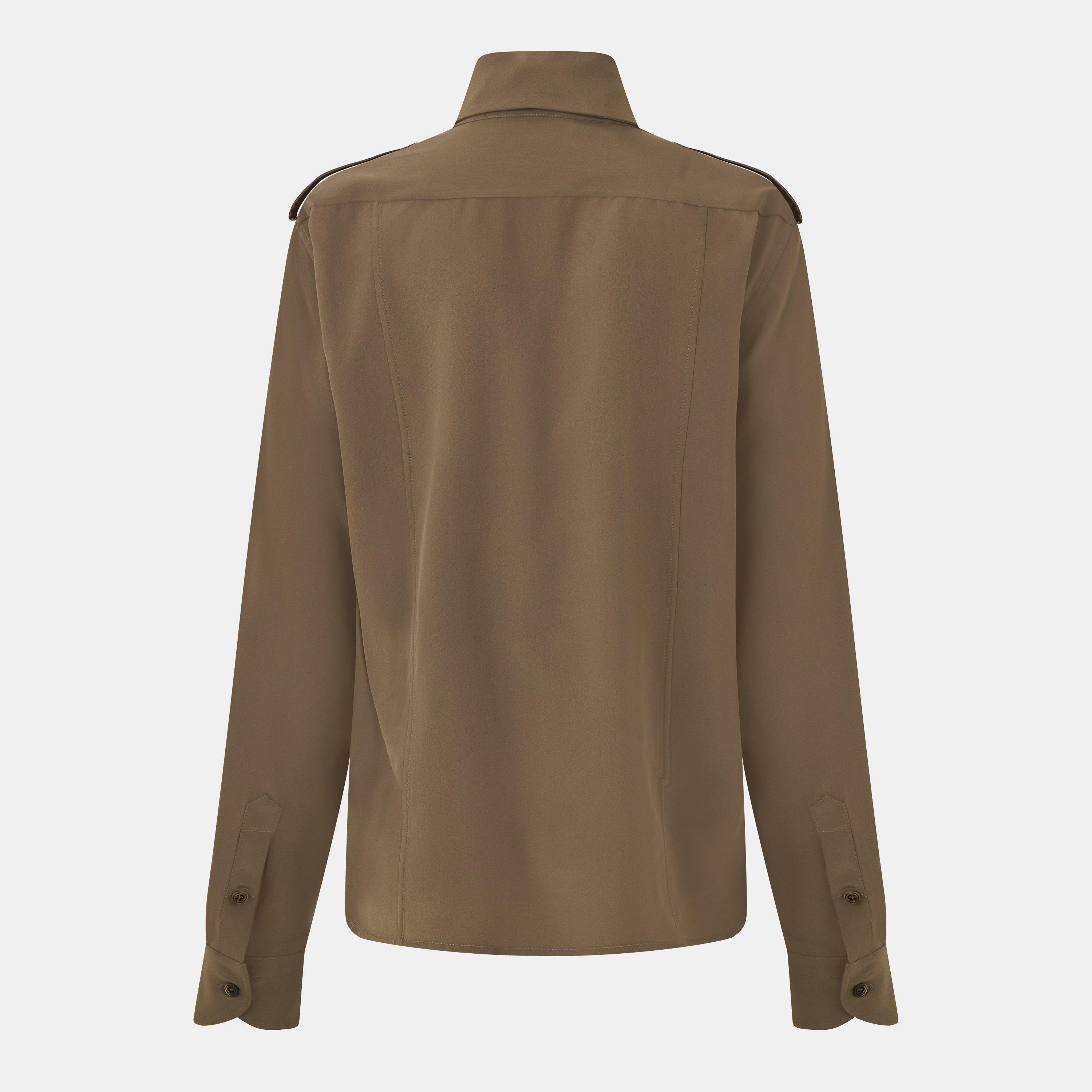 Khaki - Tom Ford - Women's Plain Long-Sleeve Shirt - 2