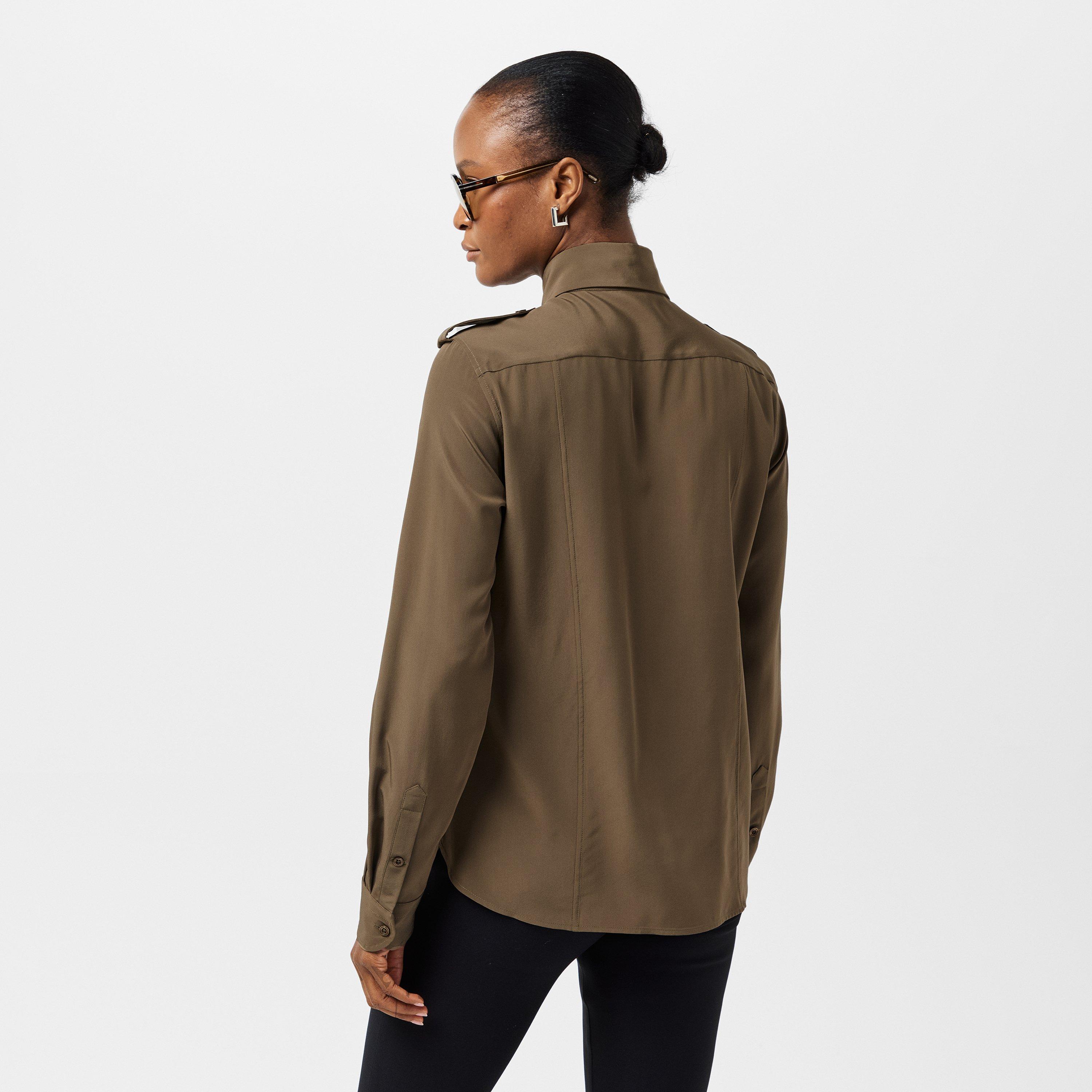 Khaki - Tom Ford - Women's Plain Long-Sleeve Shirt - 4