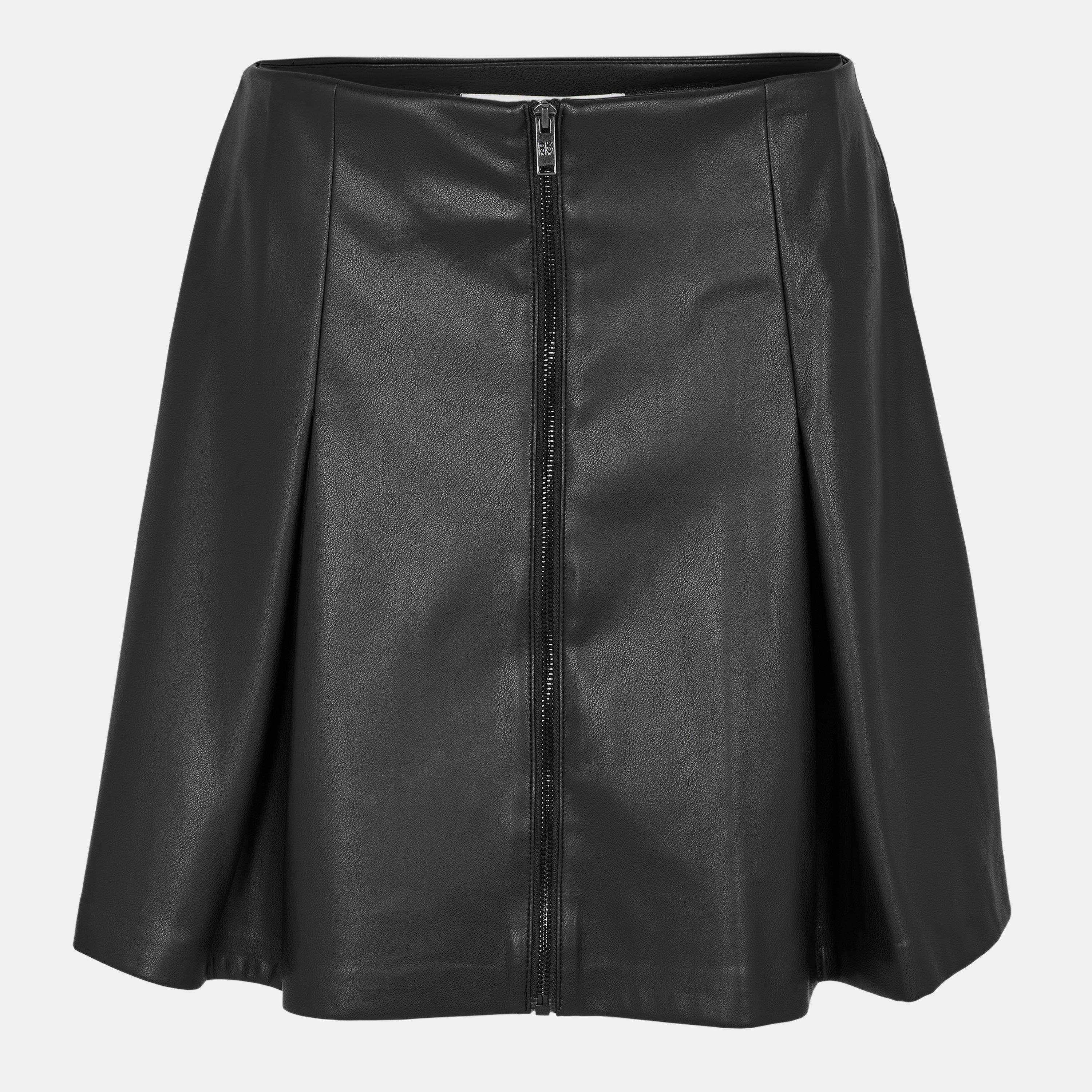 Dkny Women's High-Shine Mini Skirt - Black - 12 (M)