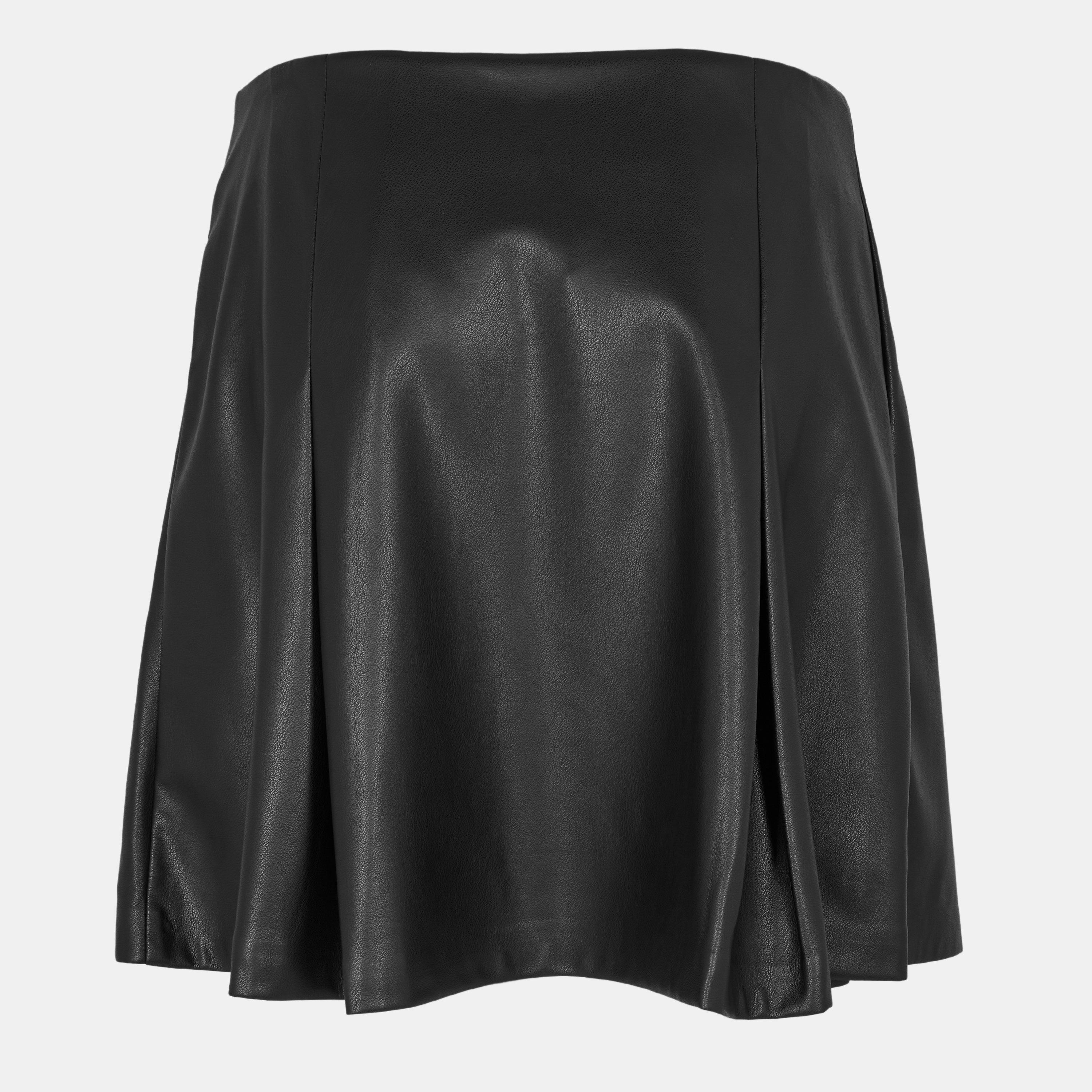 Black - DKNY - Women's PU Mini Skirt - 2