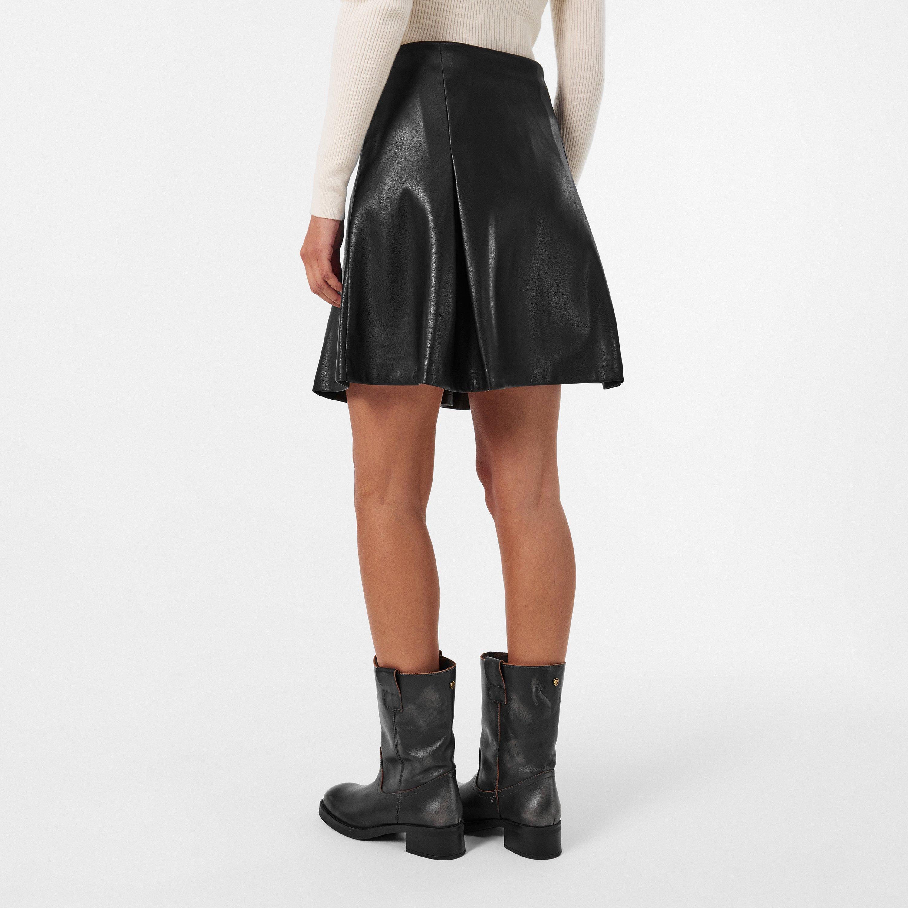 Black - DKNY - Women's PU Mini Skirt - 4