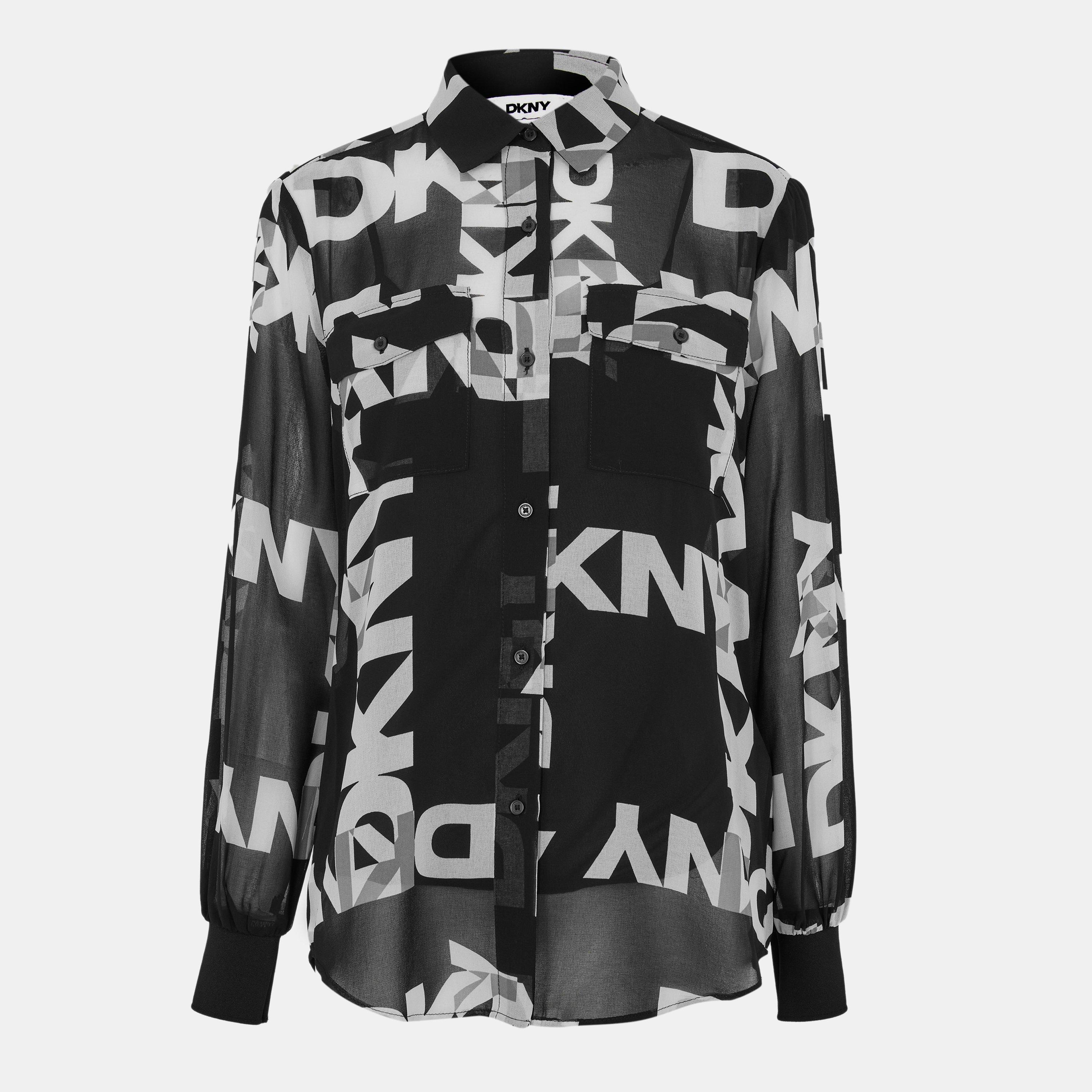 Crno/bijelo - DKNY - Women's Long Sleeve Patterned Shirt - 1