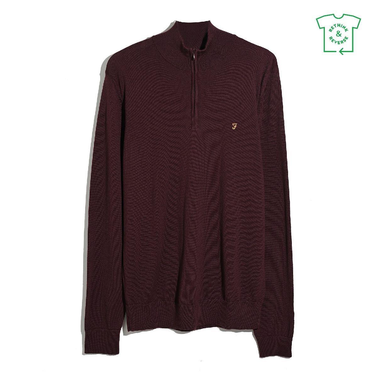 Farah Men's Crew Neck Jumper - Burgundy 507 - Large