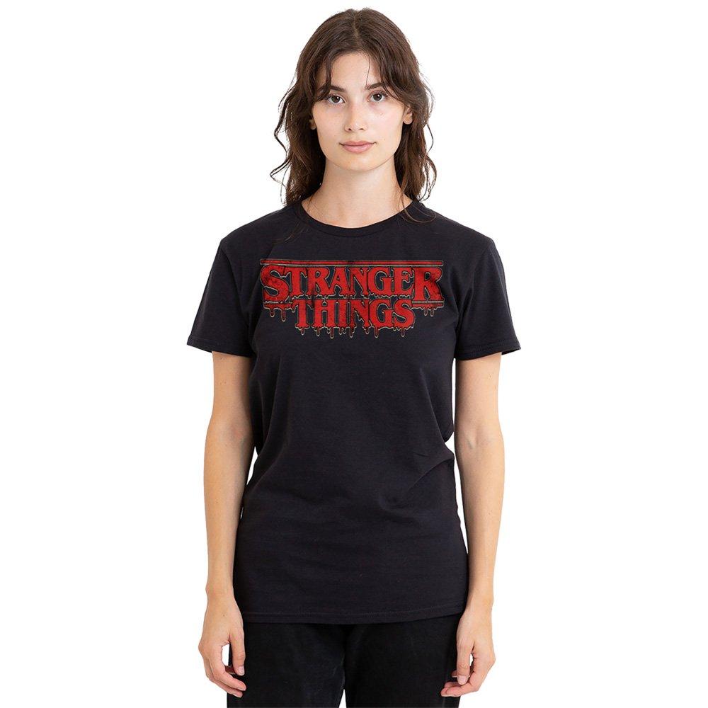 Black - Stranger Things - Stranger Things Retro Drippy Logo T-Shirt Black - 1