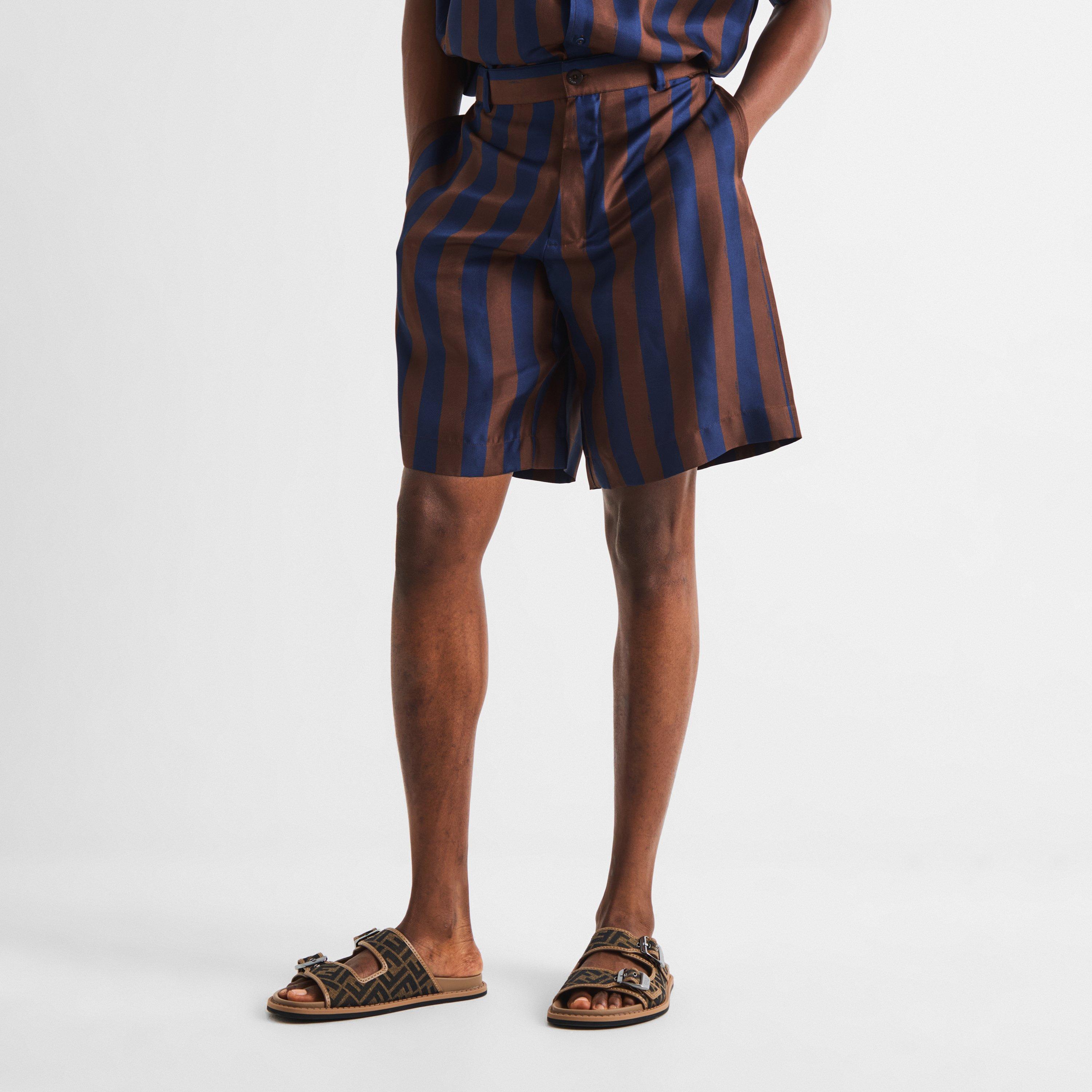 Navy/Wine - Fendi - Fendi Silk Short Sn63 - 3