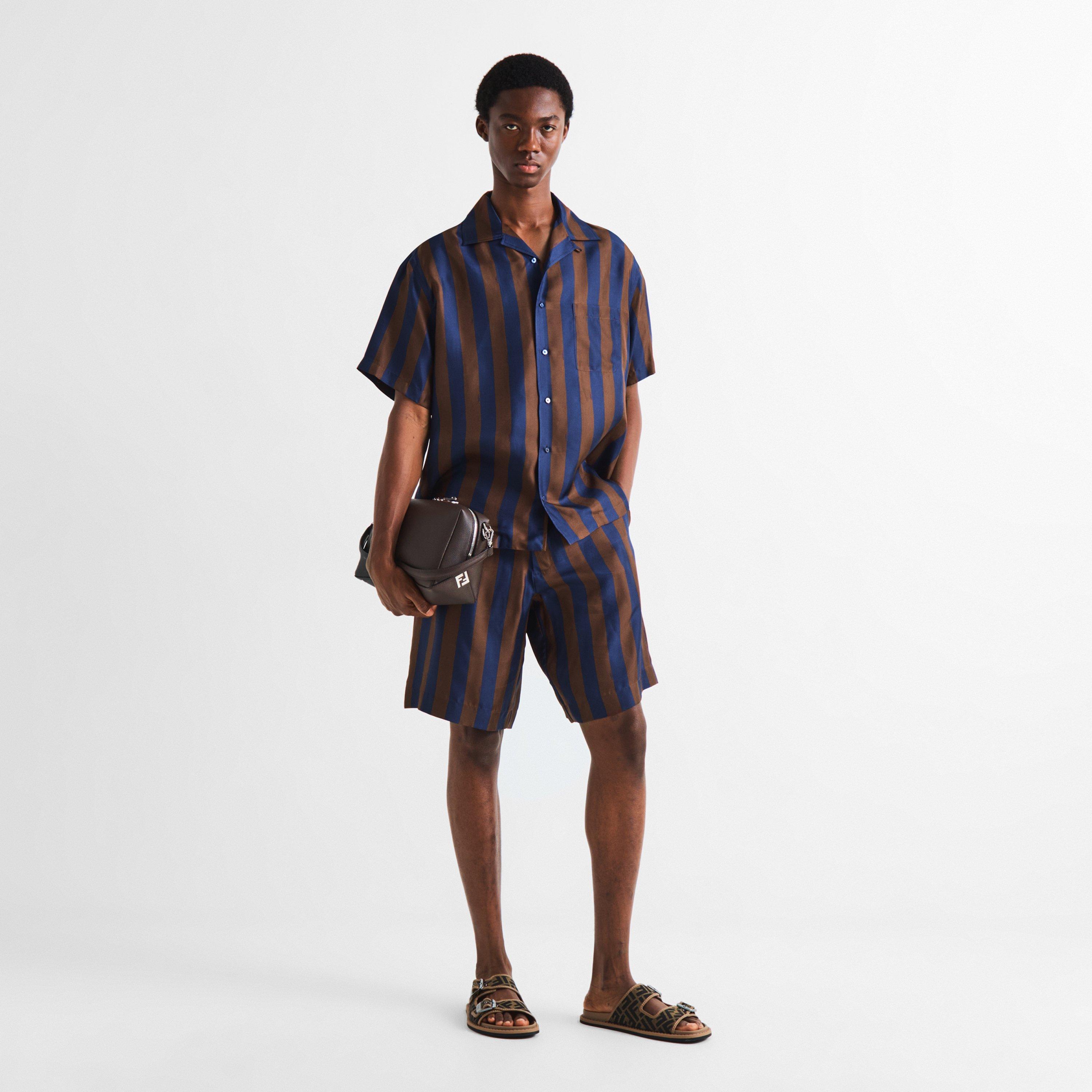 Navy/Wine - Fendi - Fendi Silk Short Sn63 - 6