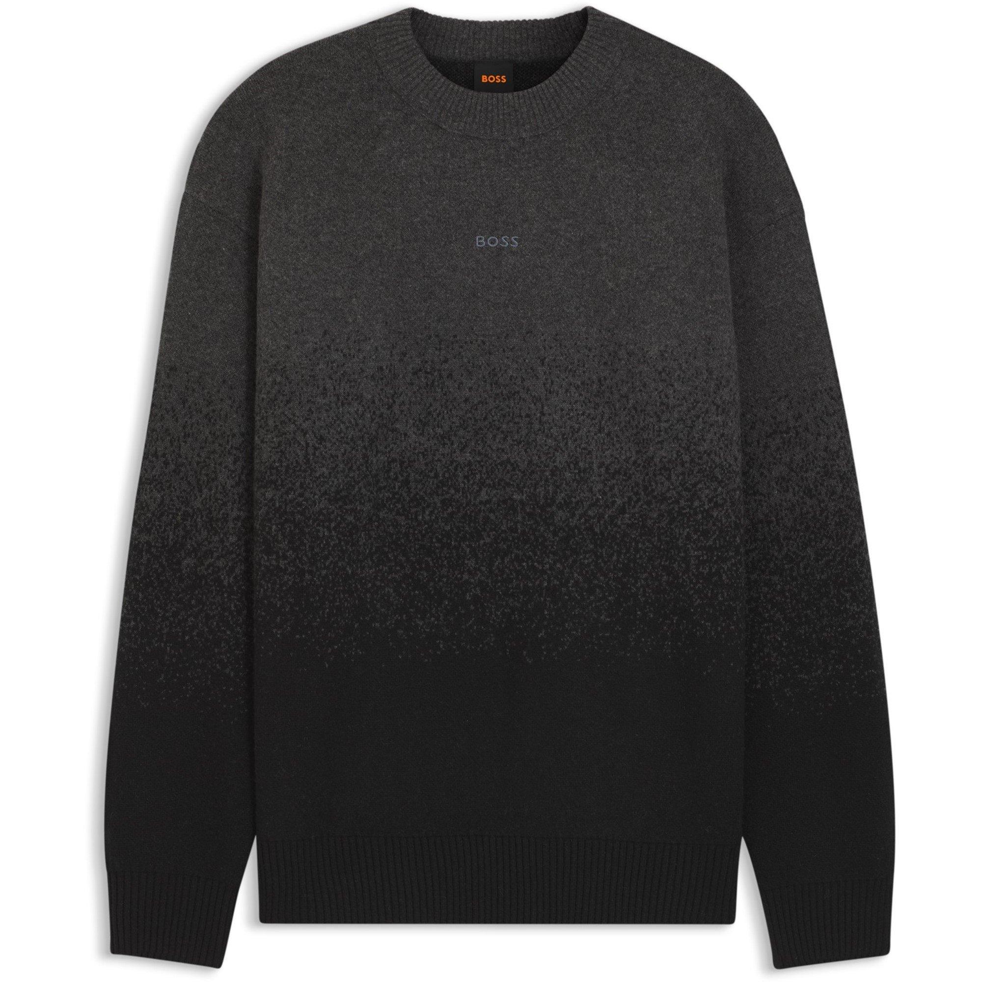 Boss Men's Kalbrush Orange Crew Neck Jumper - Black 001 - S