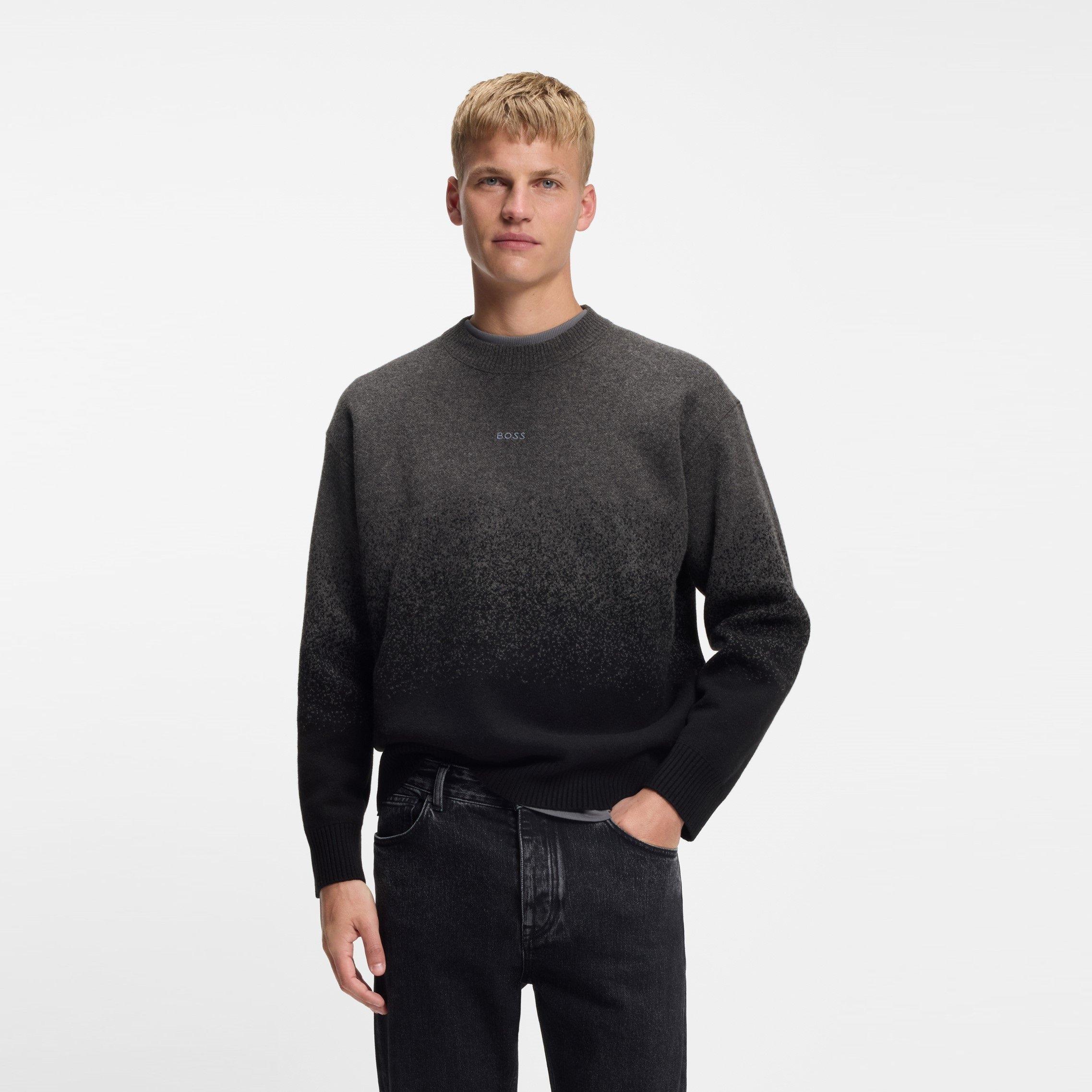 Black 001 - Boss - Men's Kalbrush  Orange Crew Neck Jumper - 2