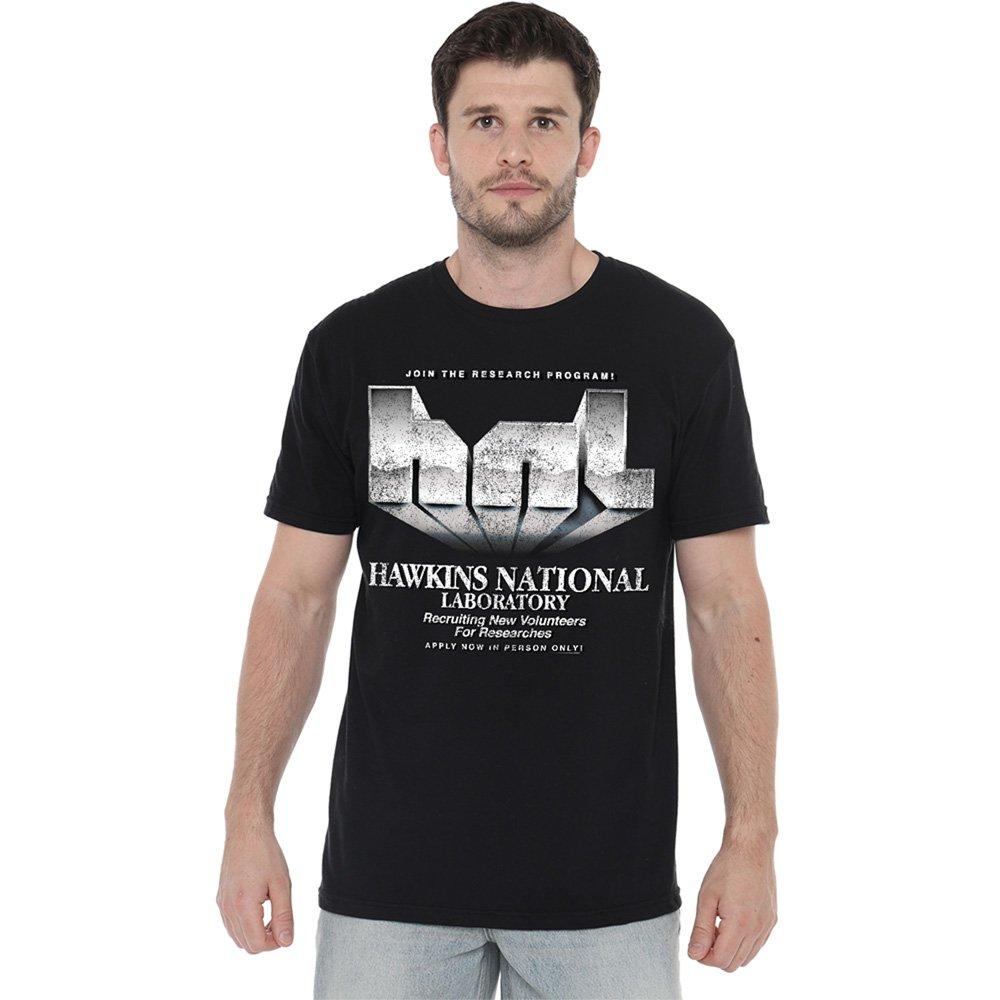 Black - Stranger Things - Stranger Things Hawkins Lab Logo T-Shirt Black - 1