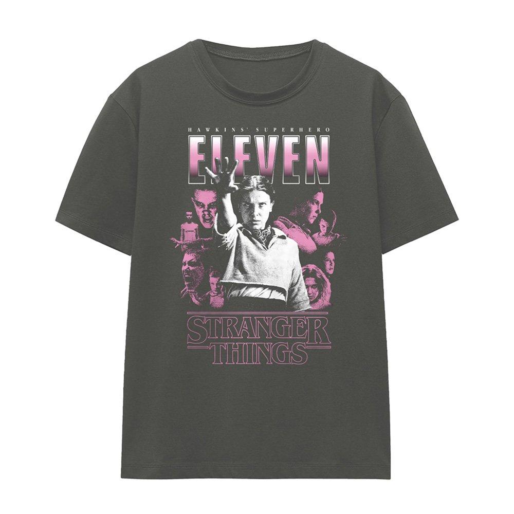 Grey - Stranger Things - Stranger Things Eleven Poster Womens T-Shirt Char - 4