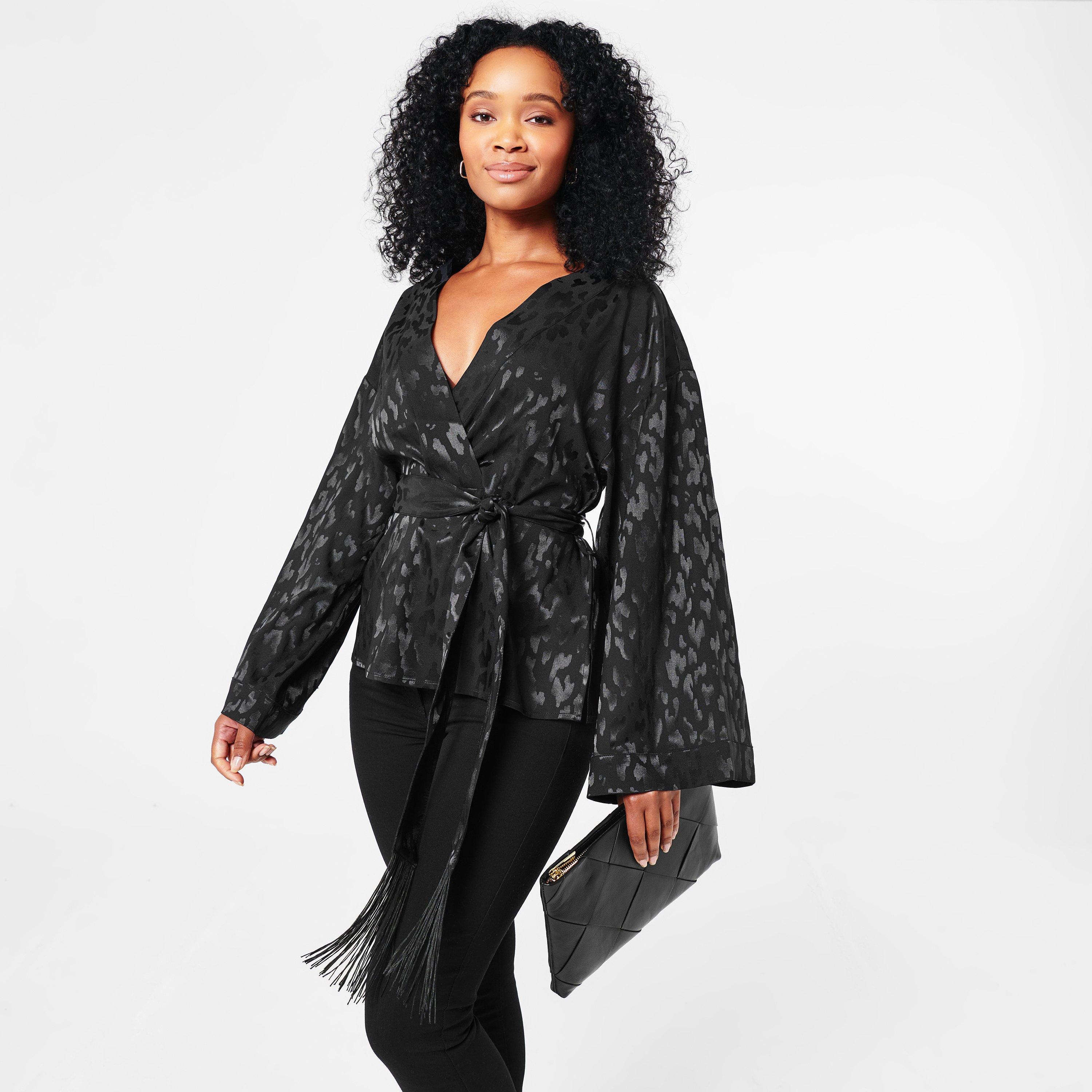 Black - Biba - Women's Long-Sleeve Patterned Shirt - 1