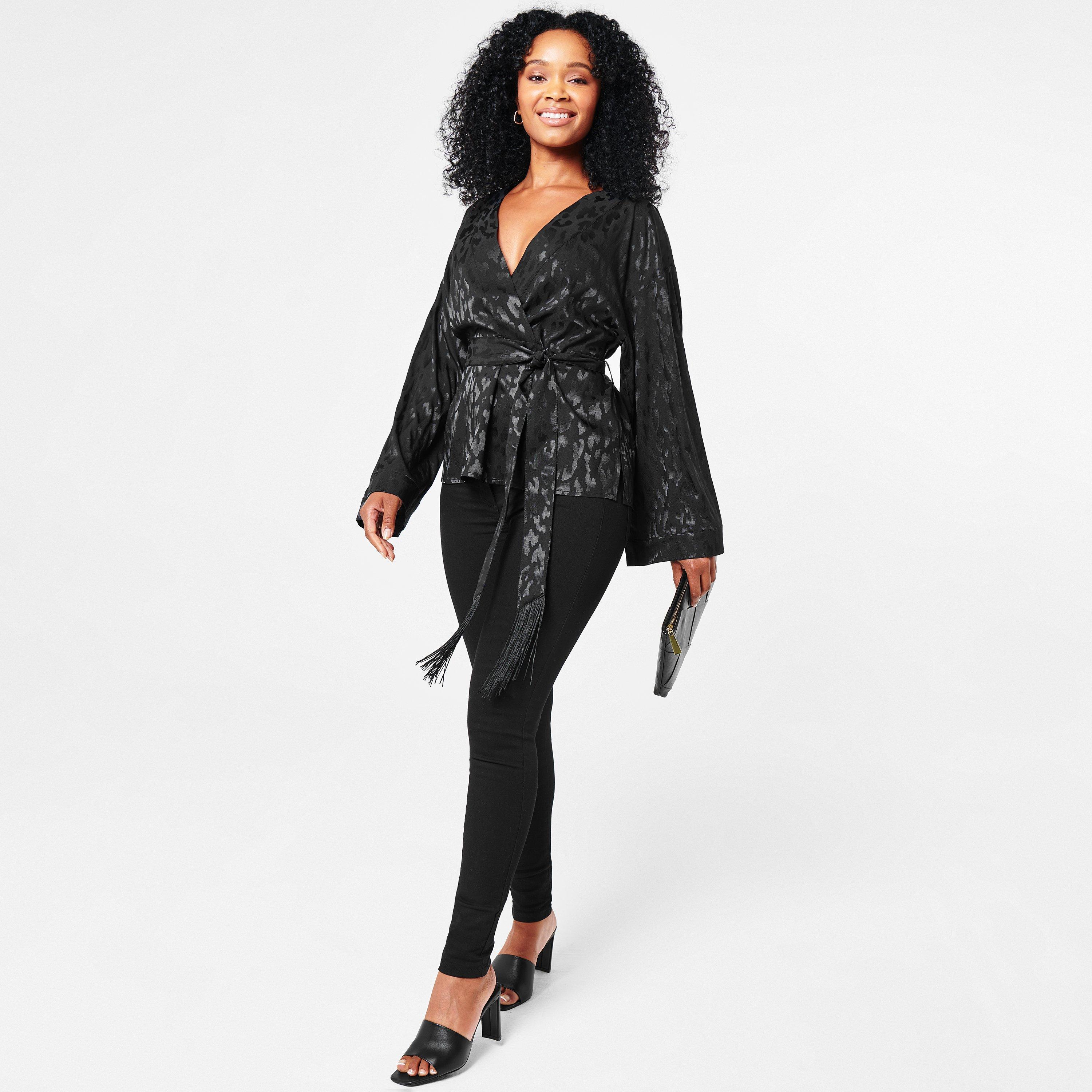 Black - Biba - Women's Long-Sleeve Patterned Shirt - 4