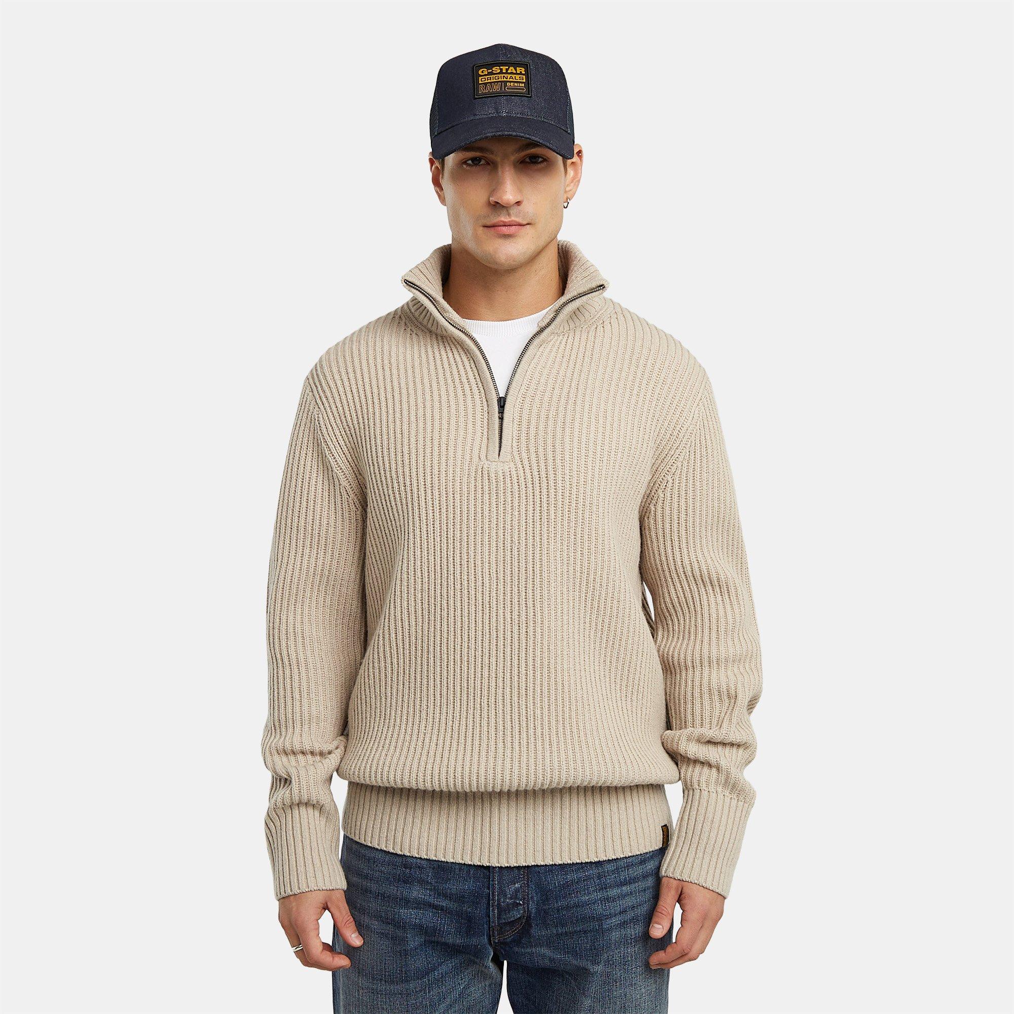 Ecru - G Star - Gstar Chunky quarter Zip Sn54 - 3