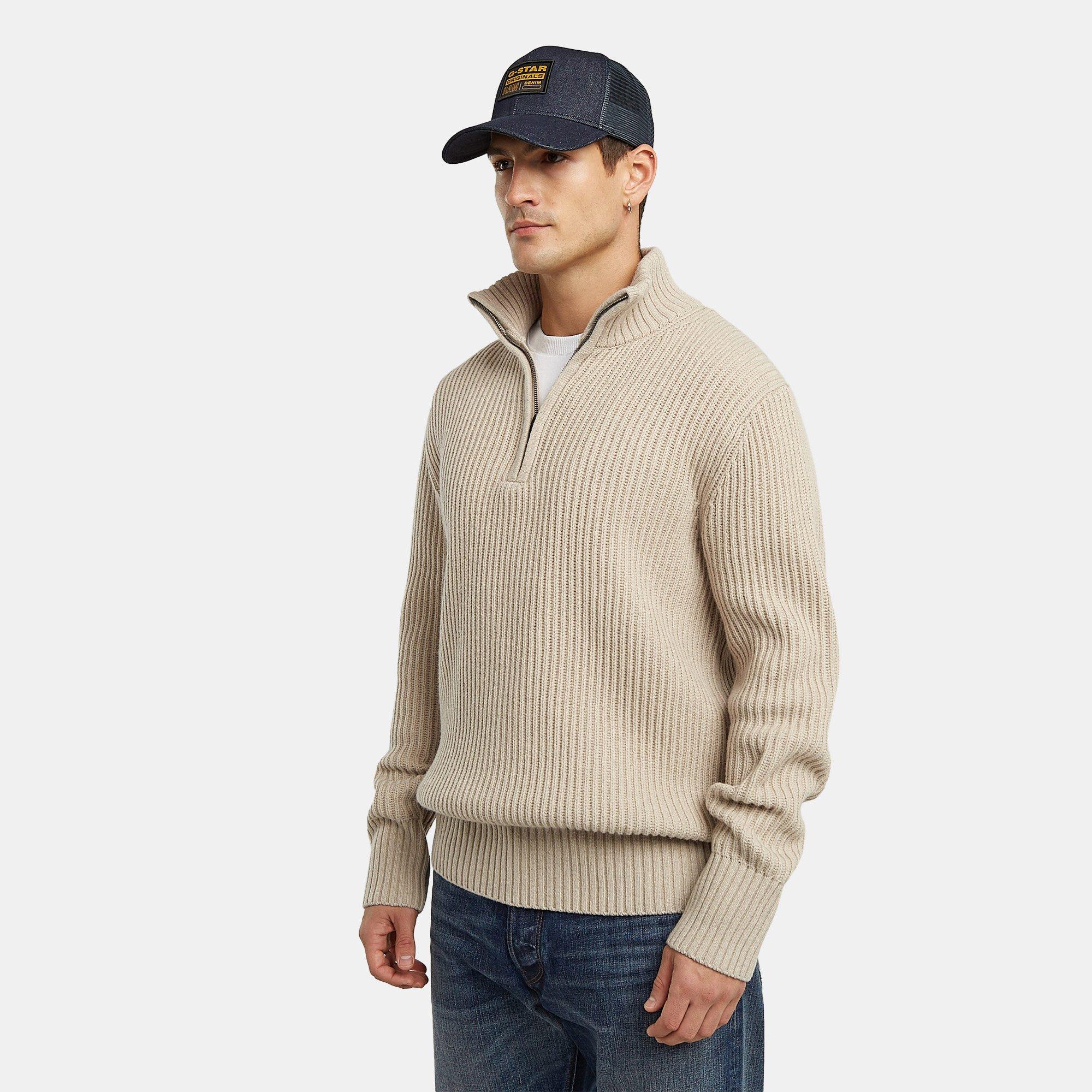 Ecru - G Star - Gstar Chunky quarter Zip Sn54 - 4