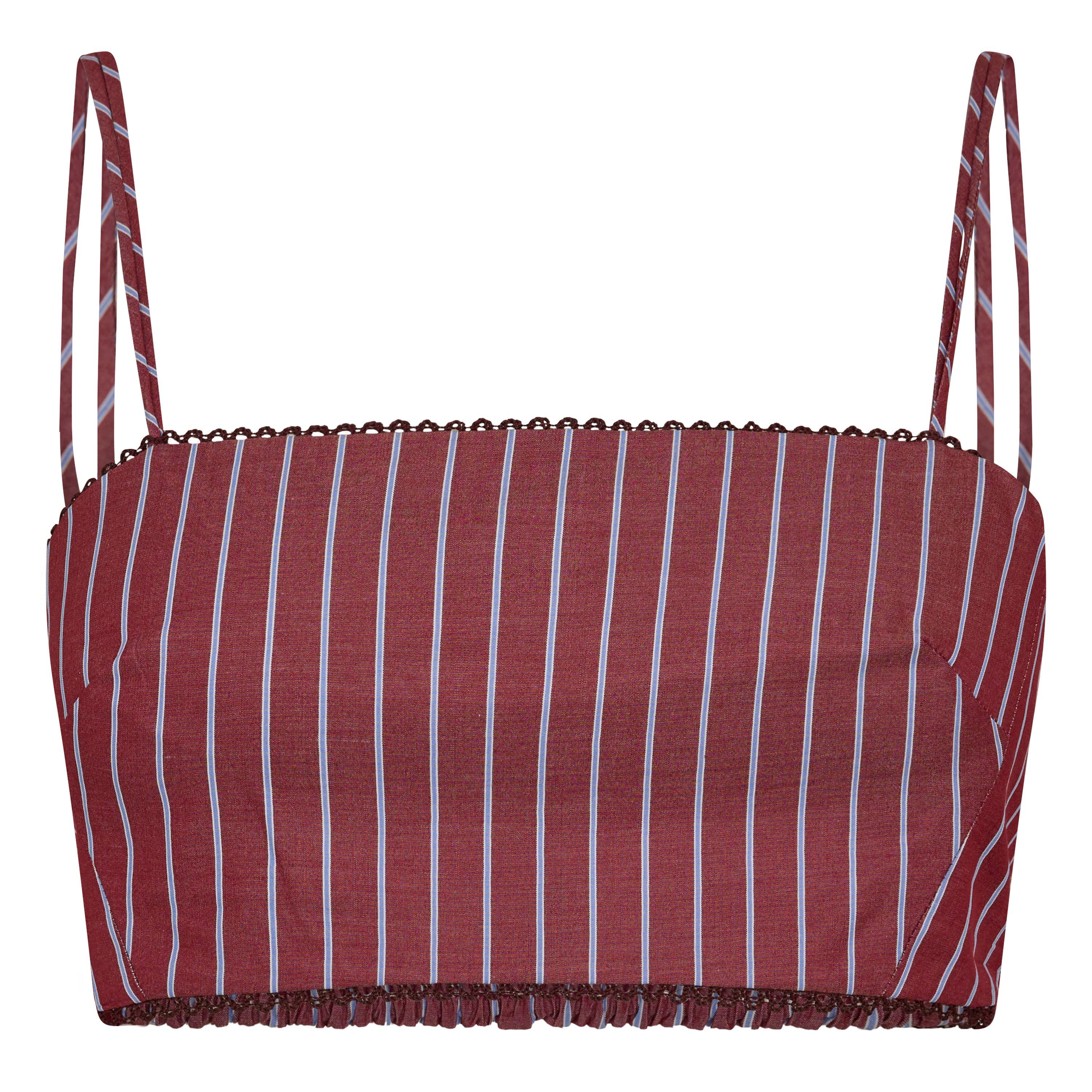 Rouge Noir/Blue - The Andamane - Women's Carrie Smock Crop Bandeau Top - 1