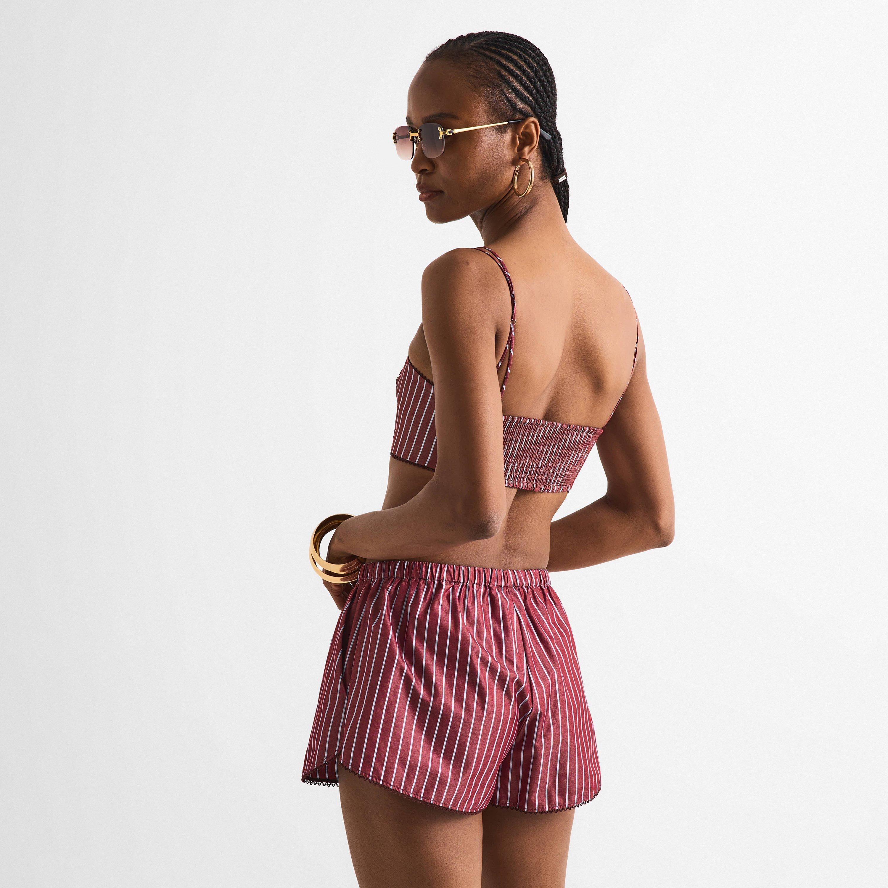 Rouge Noir/Blue - The Andamane - Women's Carrie Smock Crop Bandeau Top - 4