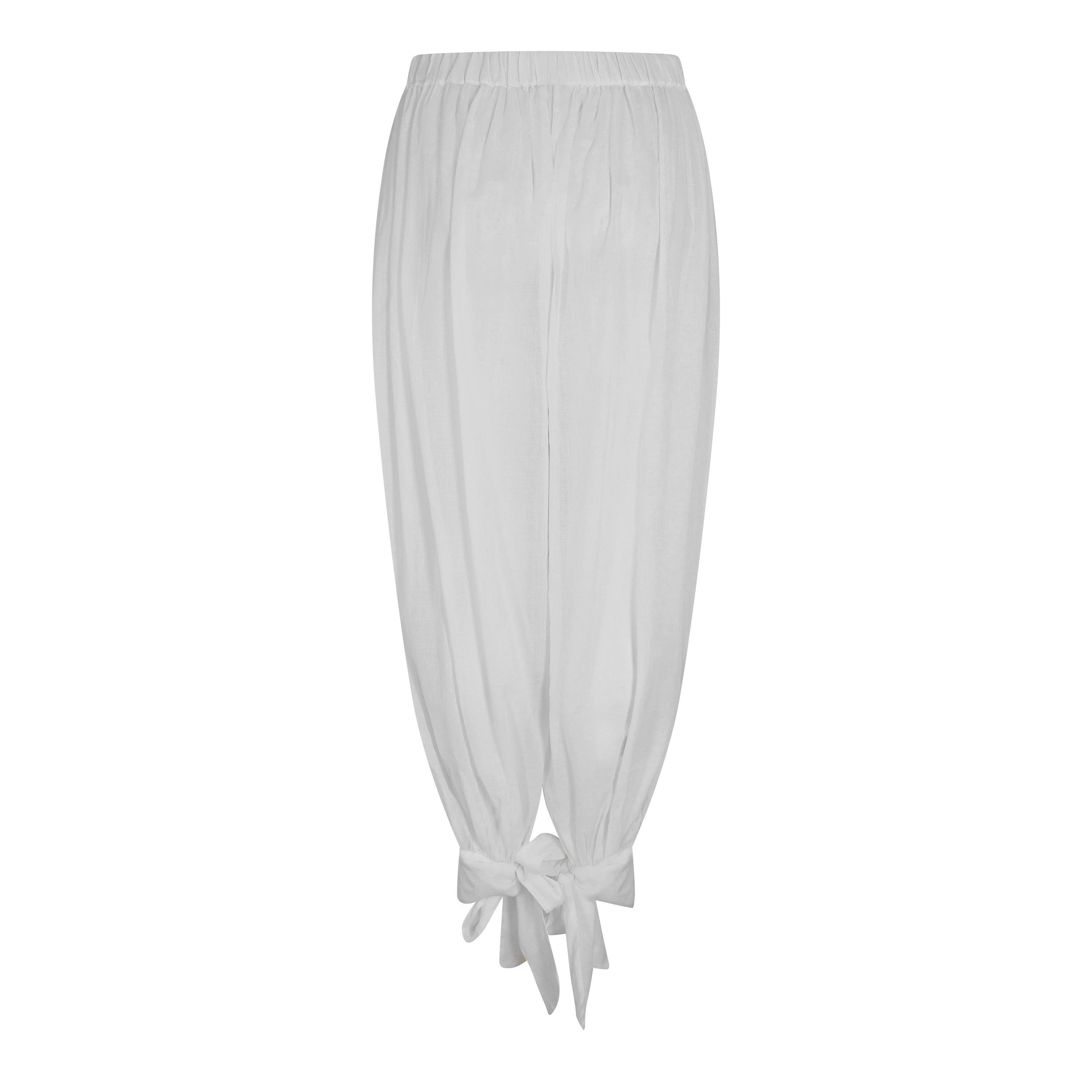 White - The Andamane - Women's Noor Tie Maxi Parachute Pants - 2