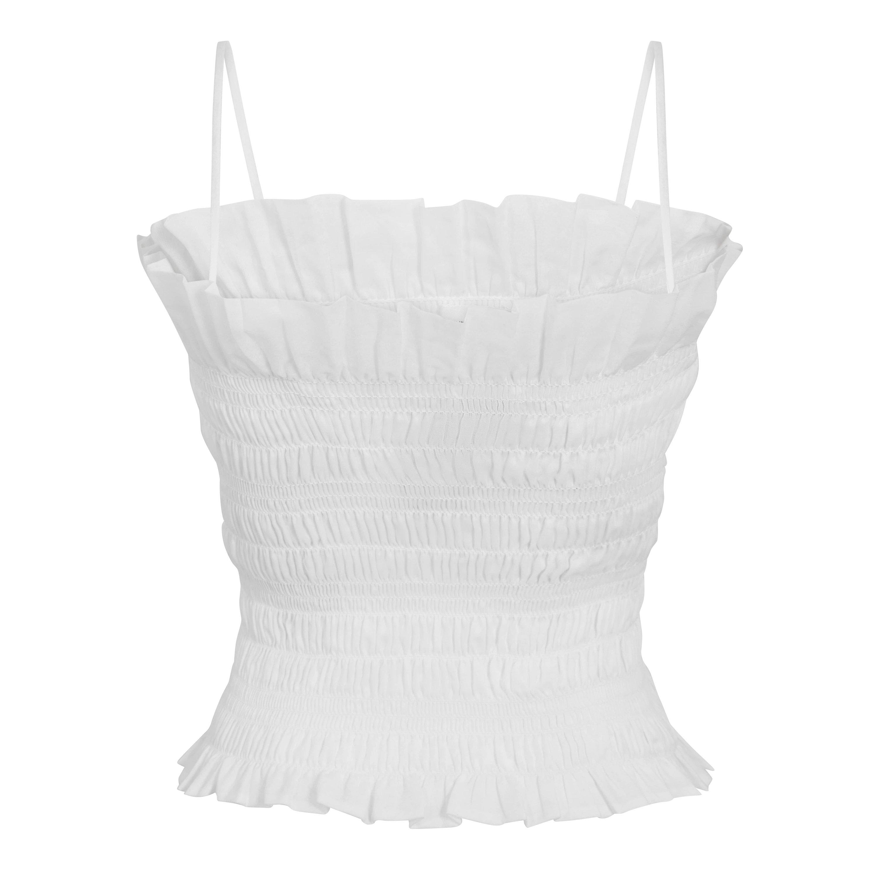 White - The Andamane - Women's Suri Smock Tube Bandeau Top - 2