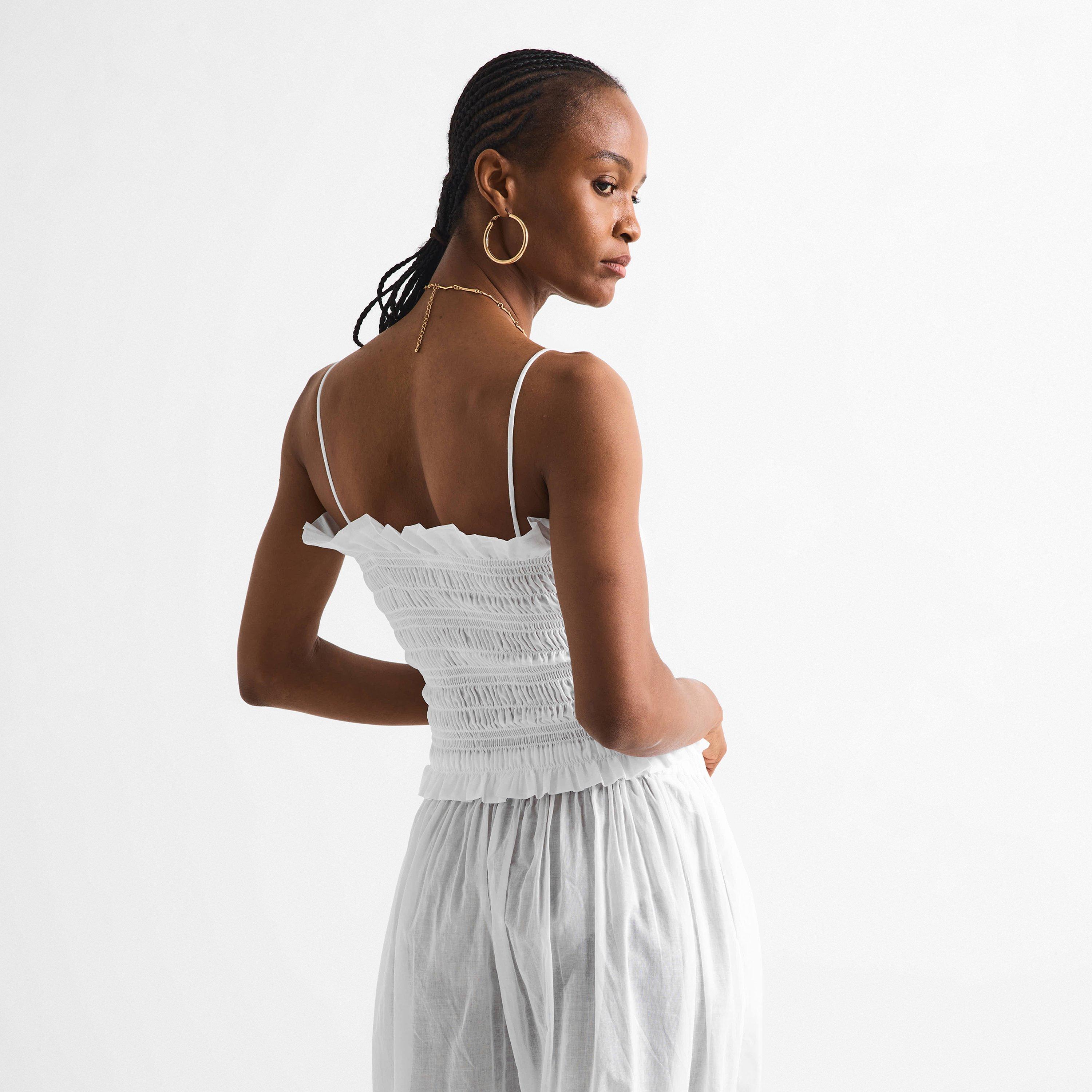 White - The Andamane - Women's Suri Smock Tube Bandeau Top - 4