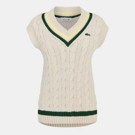 Lacoste V-Neck Cable Knit Sweater Vest
