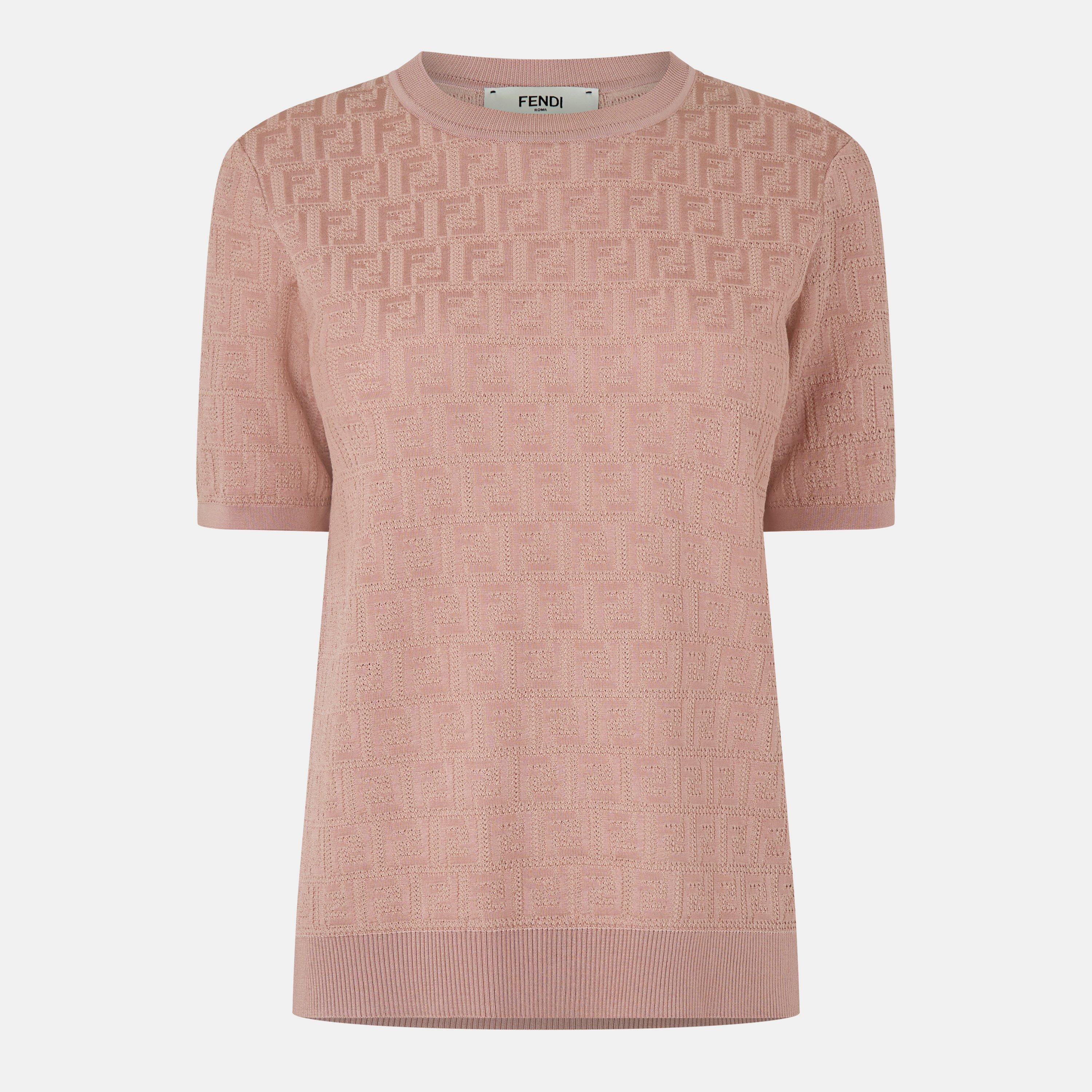 Pink - Fendi - Women's Crew Neck Jumper - 1