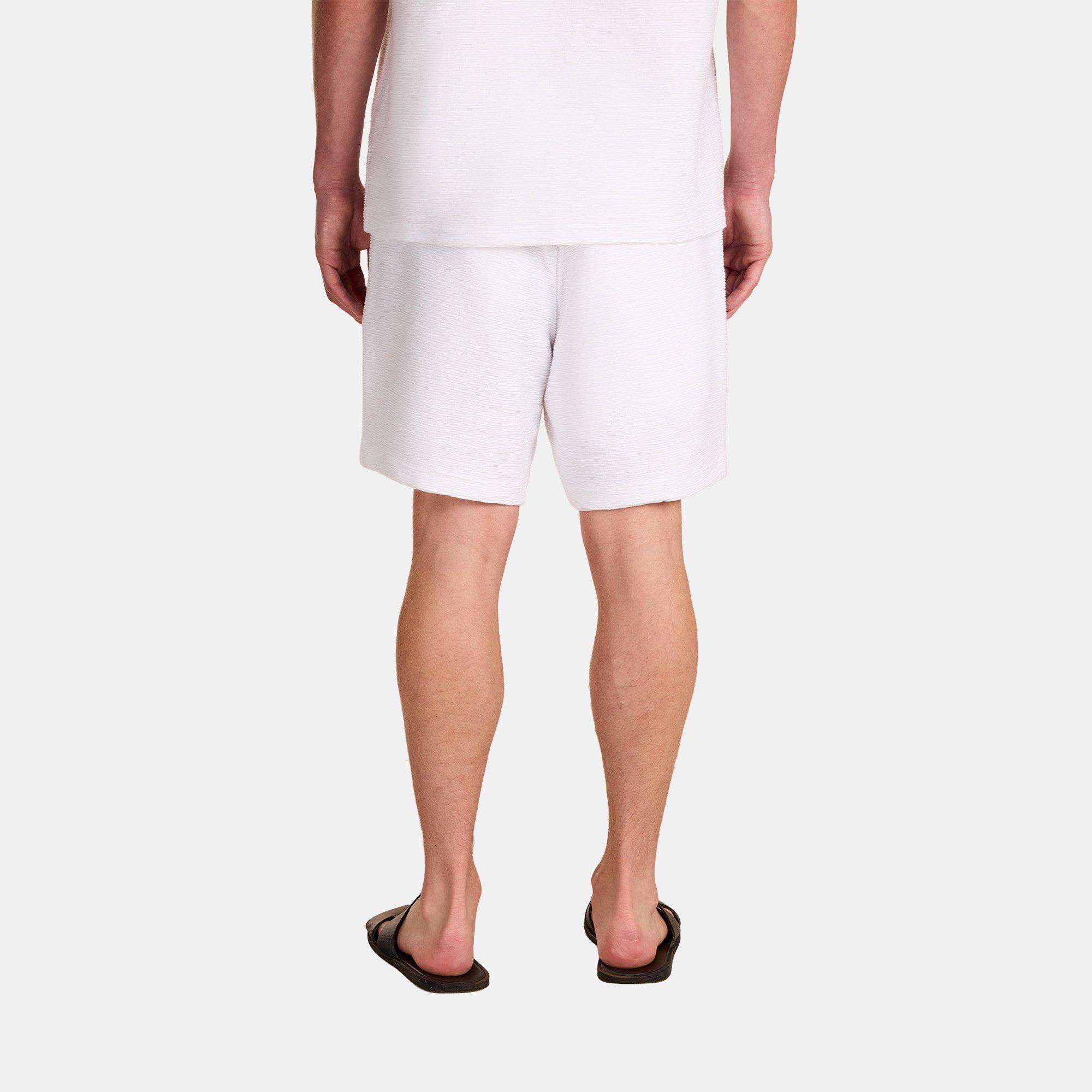 White - Prevu - Men's Ottoman Woven Tracksuit Shorts - 4