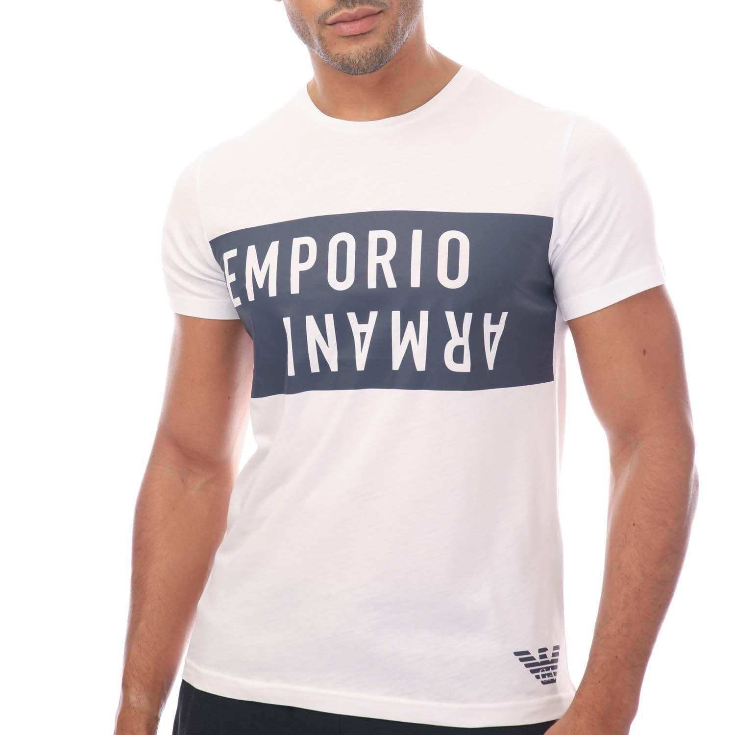 White Navy - Emporio Armani - Crewneck T-Shirt - 3