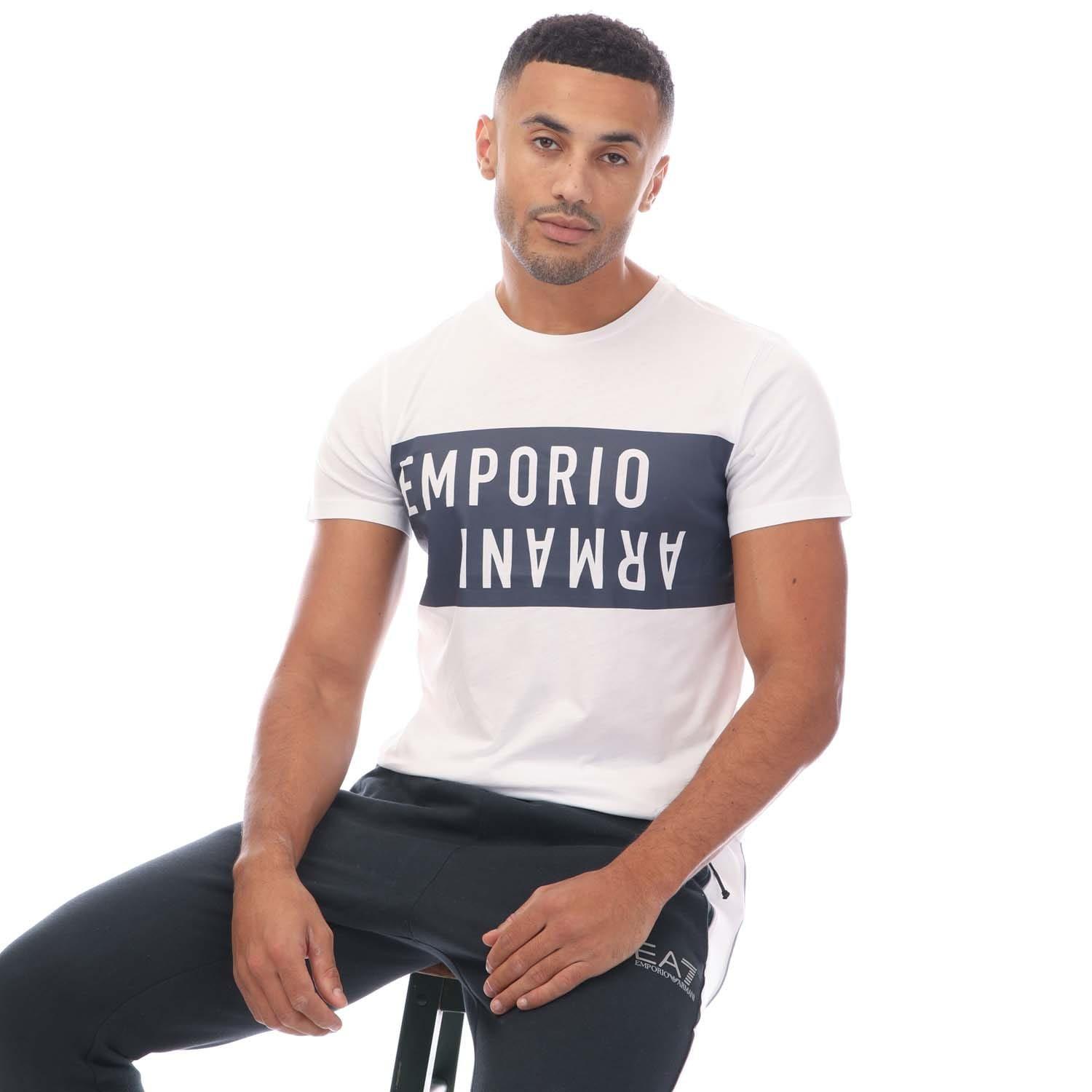 White Navy - Emporio Armani - Crewneck T-Shirt - 4