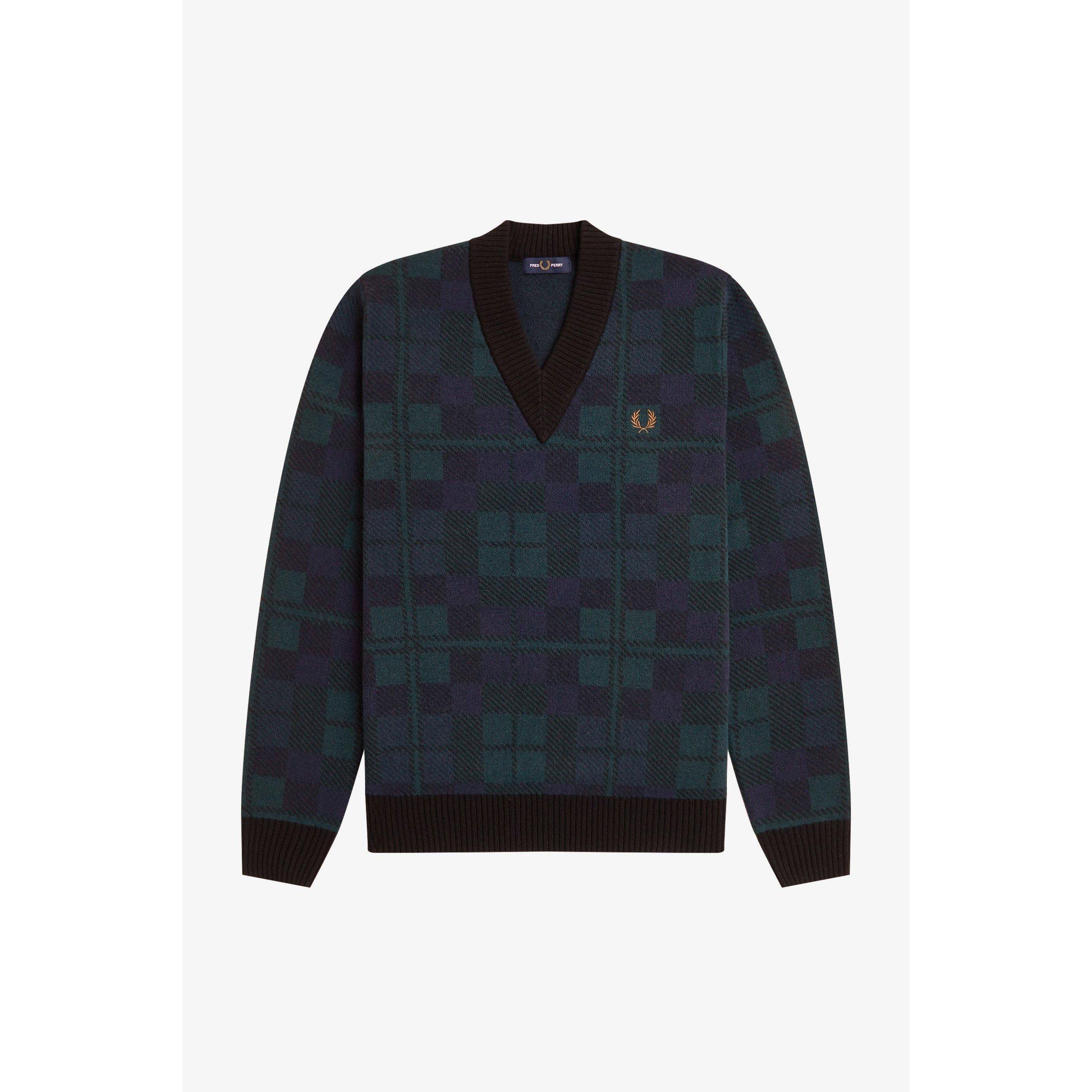 Blackwatch 37A - Fred Perry - Men's BlackWatch Crew Neck Jumper - 1