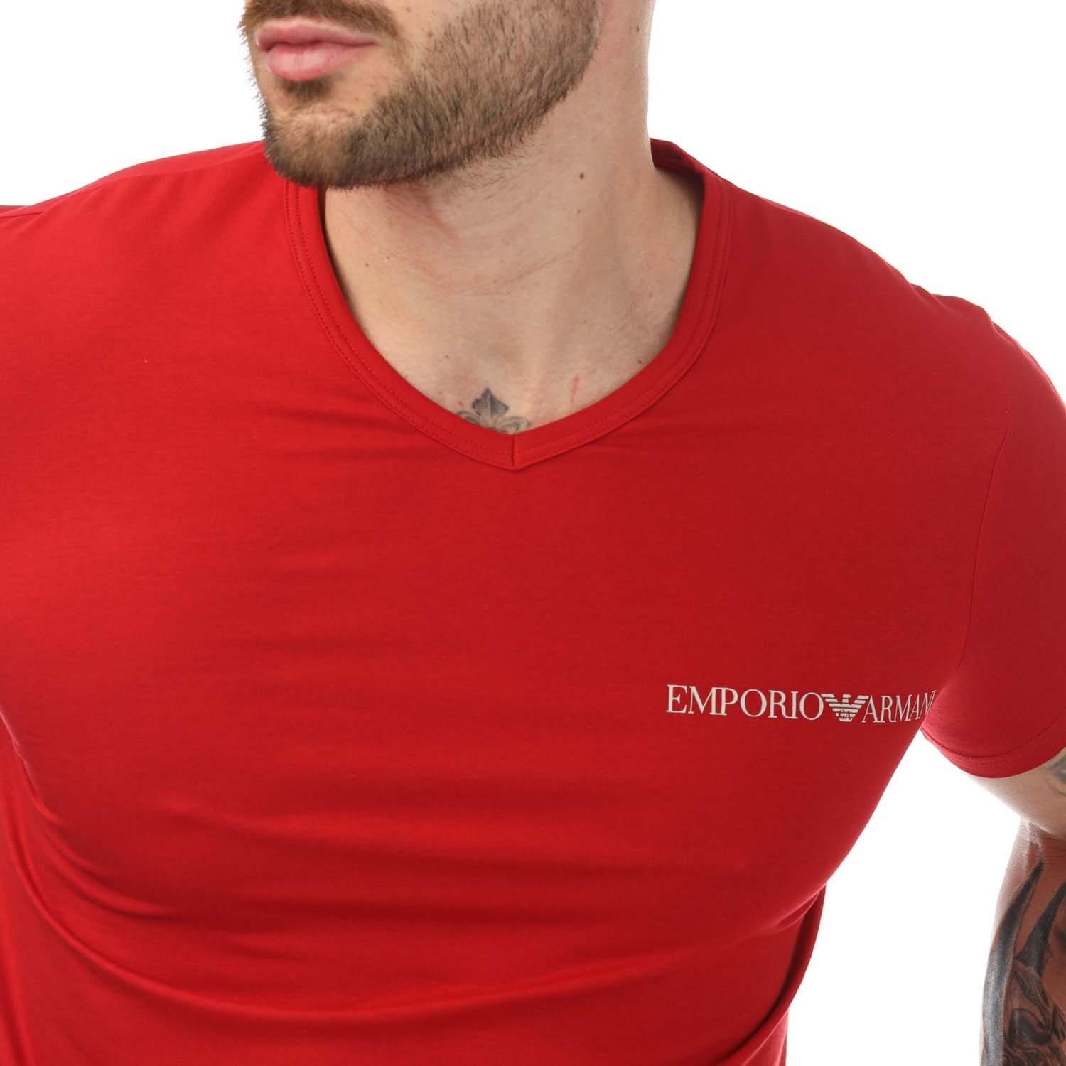 Red Navy - Emporio Armani - 2 Pack Underwear Logo T-Shirt - 4