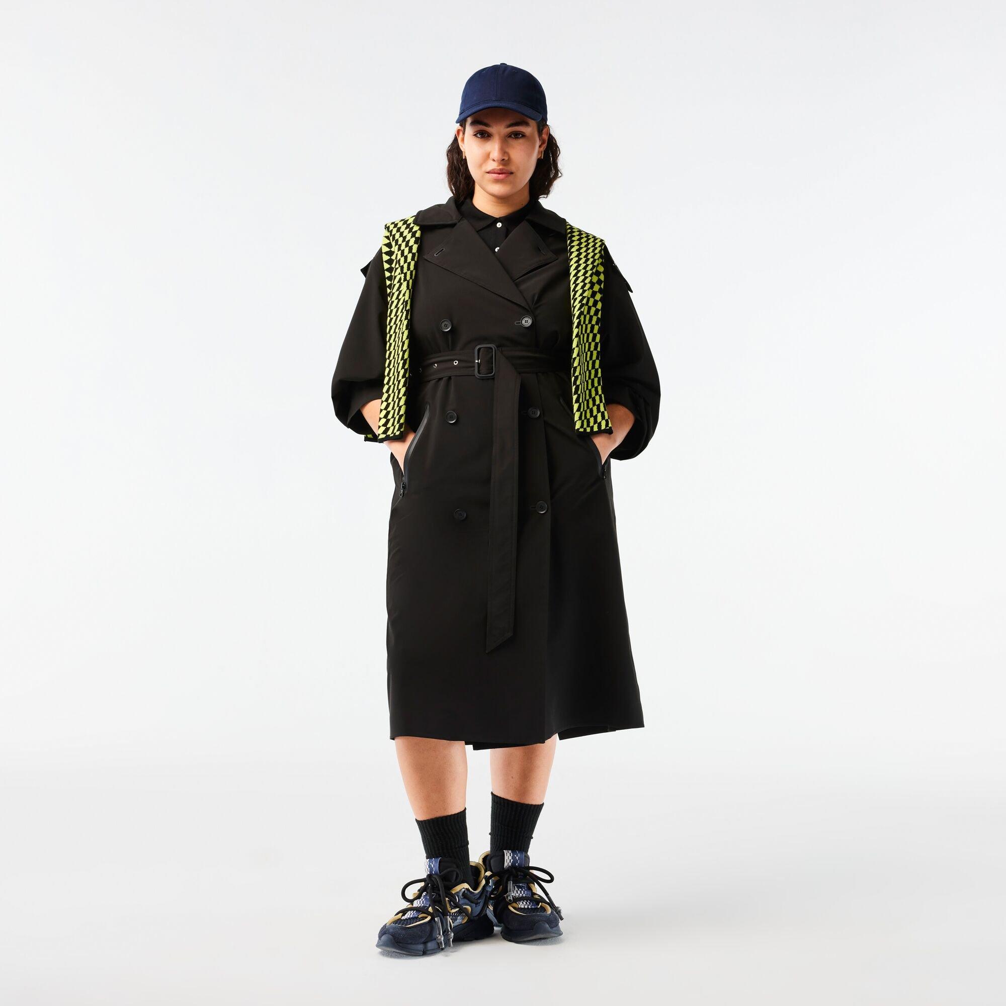 Black - Lacoste - Women's  Weather-Resistant Belted Trench Coat - 2