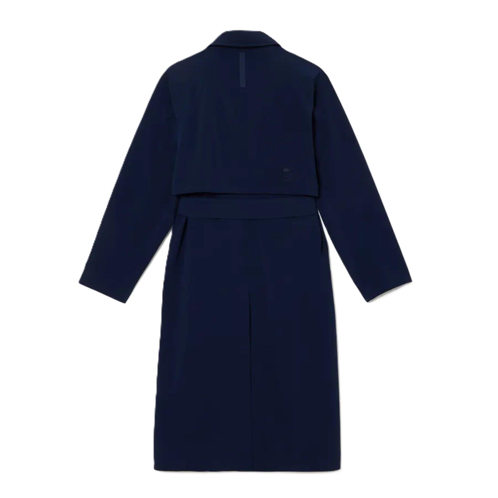 Navy Blue - Lacoste - Women's Classic Belted Weather-Resistant Trench Coat - 3