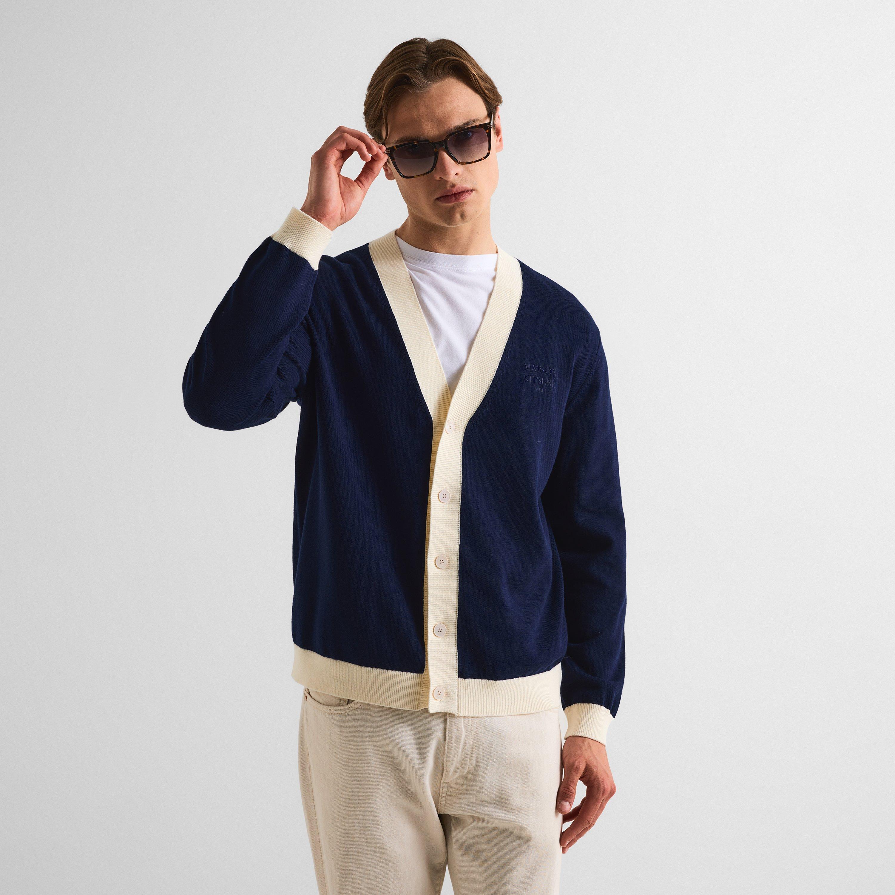 Classic Navy - Maison Kitsune - Men's Comfort Cardigan - 3