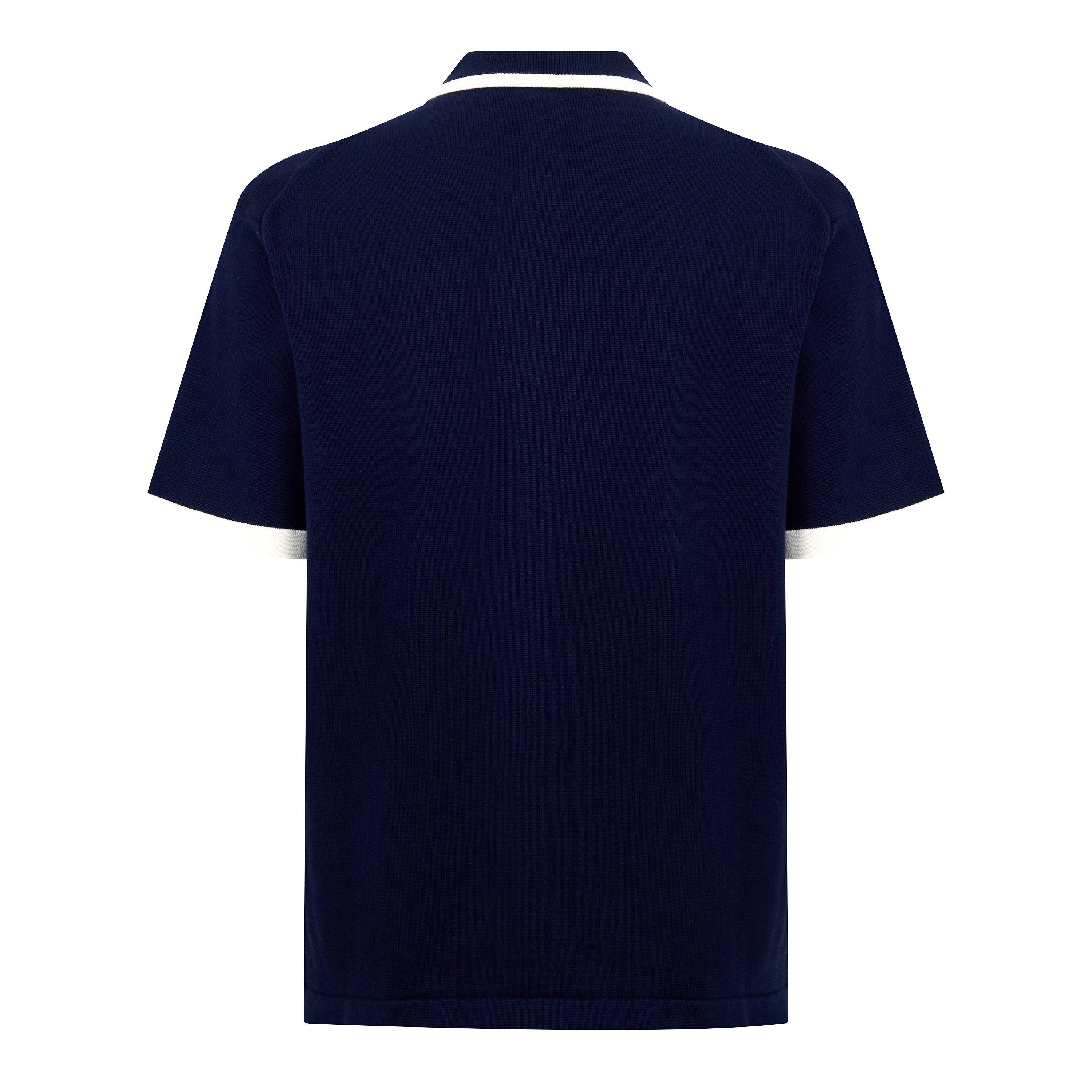 Classic Navy - Maison Kitsune - Men's Comfort Knitted Short Sleeve Polo Shirt - 2