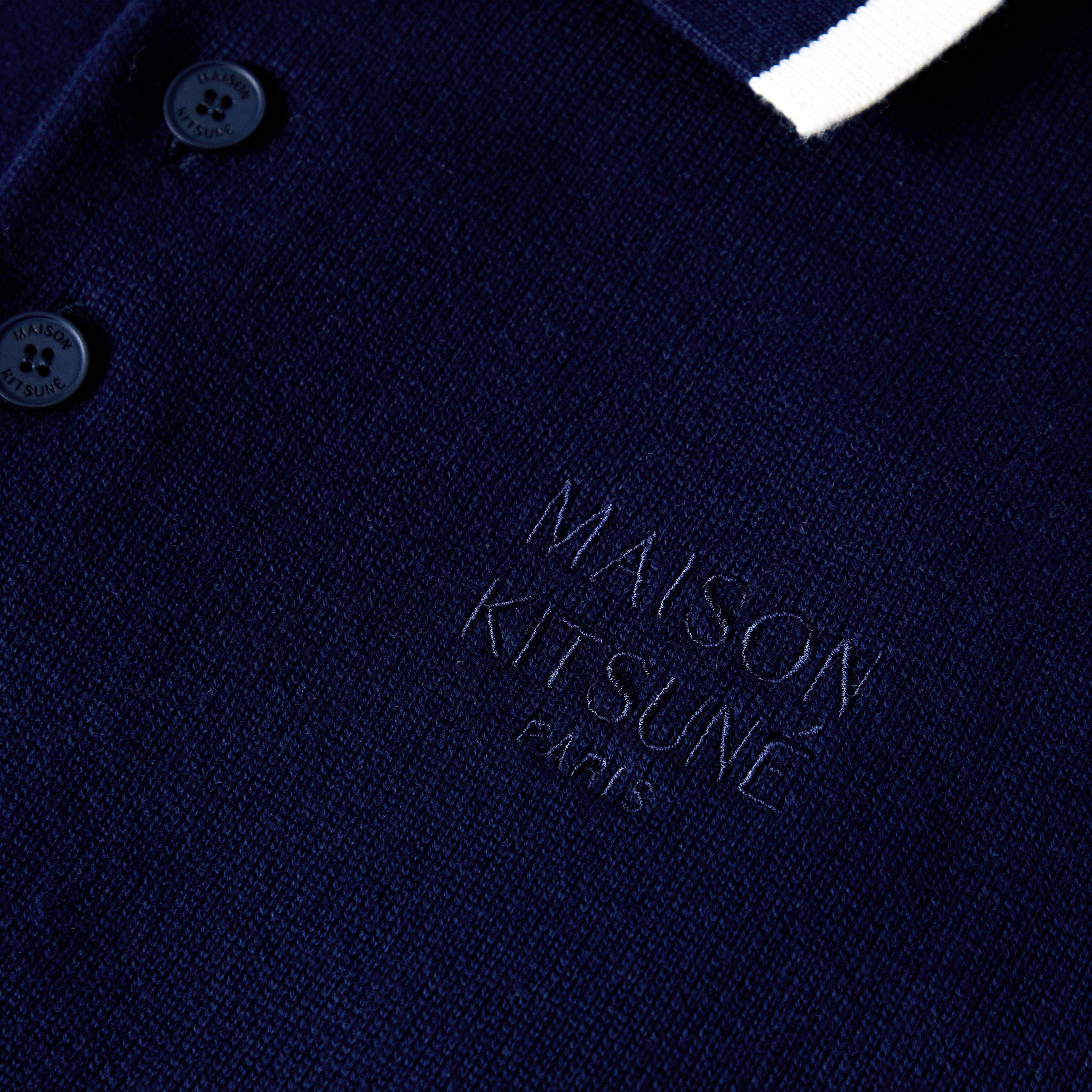Classic Navy - Maison Kitsune - Men's Comfort Knitted Short Sleeve Polo Shirt - 3