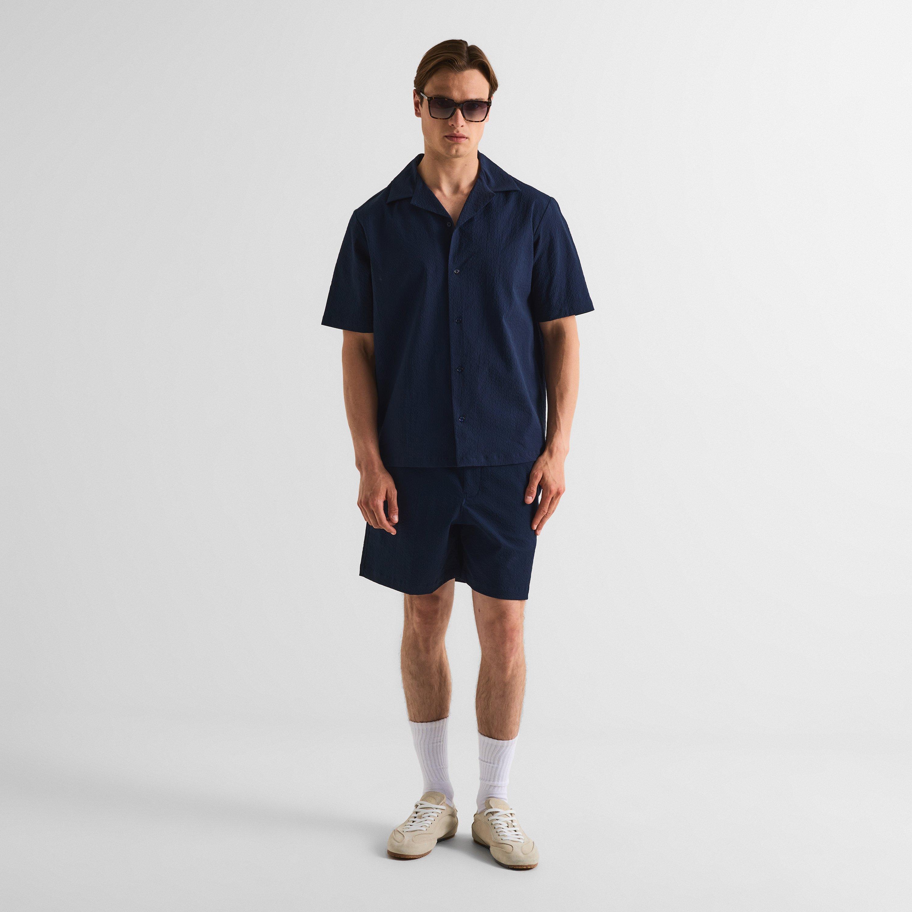 Navy - Maison Kitsune - Men's Elasticated Woven Tracksuit Shorts - 5
