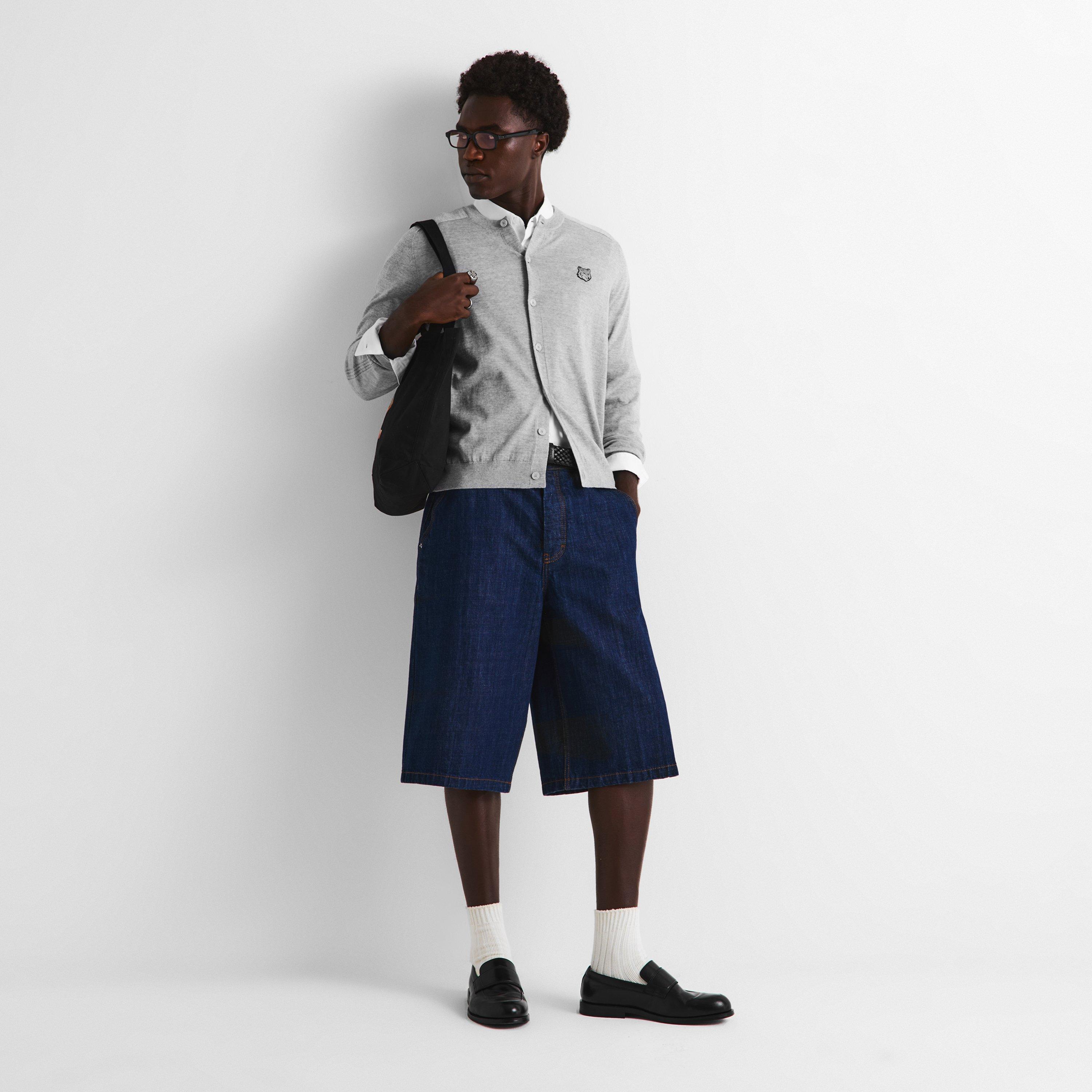 Grey Melange - Maison Kitsune - Men's Fox Fine Merino Cardigan - 6