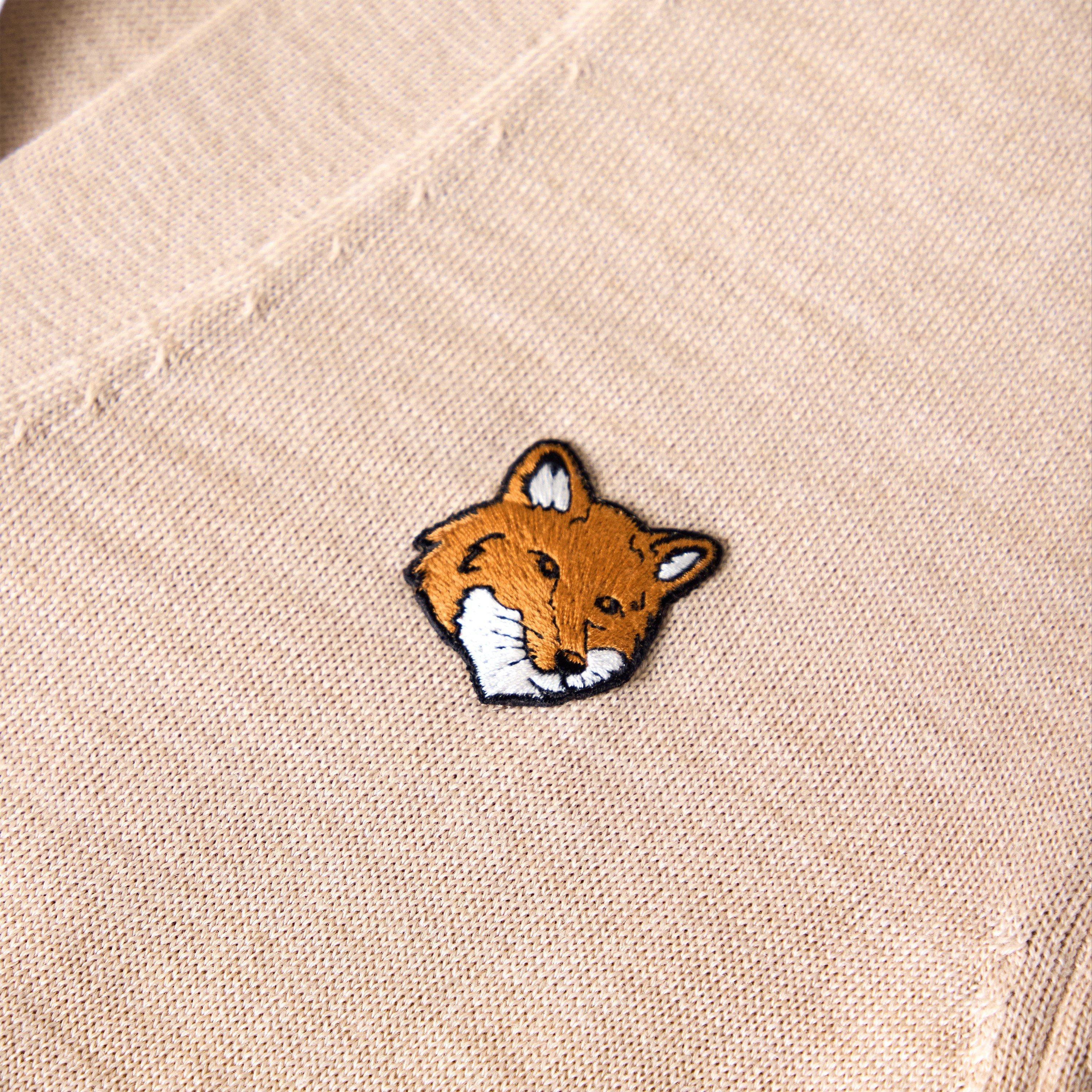 Roasted Almond - Maison Kitsune - Men's Fox RegMerino Cardigan - 3
