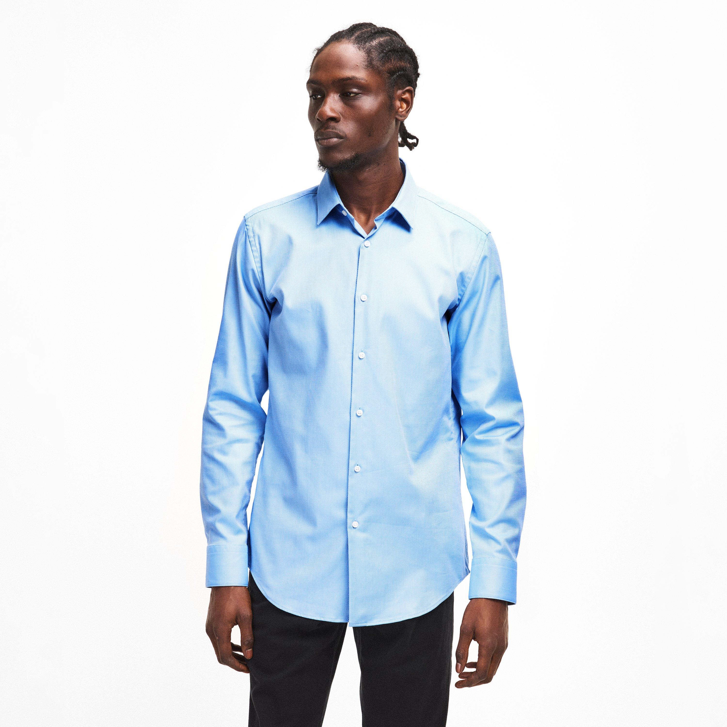 Light Blue 450 - Boss - Mens BOSS BLACK Kent Long Sleeve Buttoned Shirt - 3