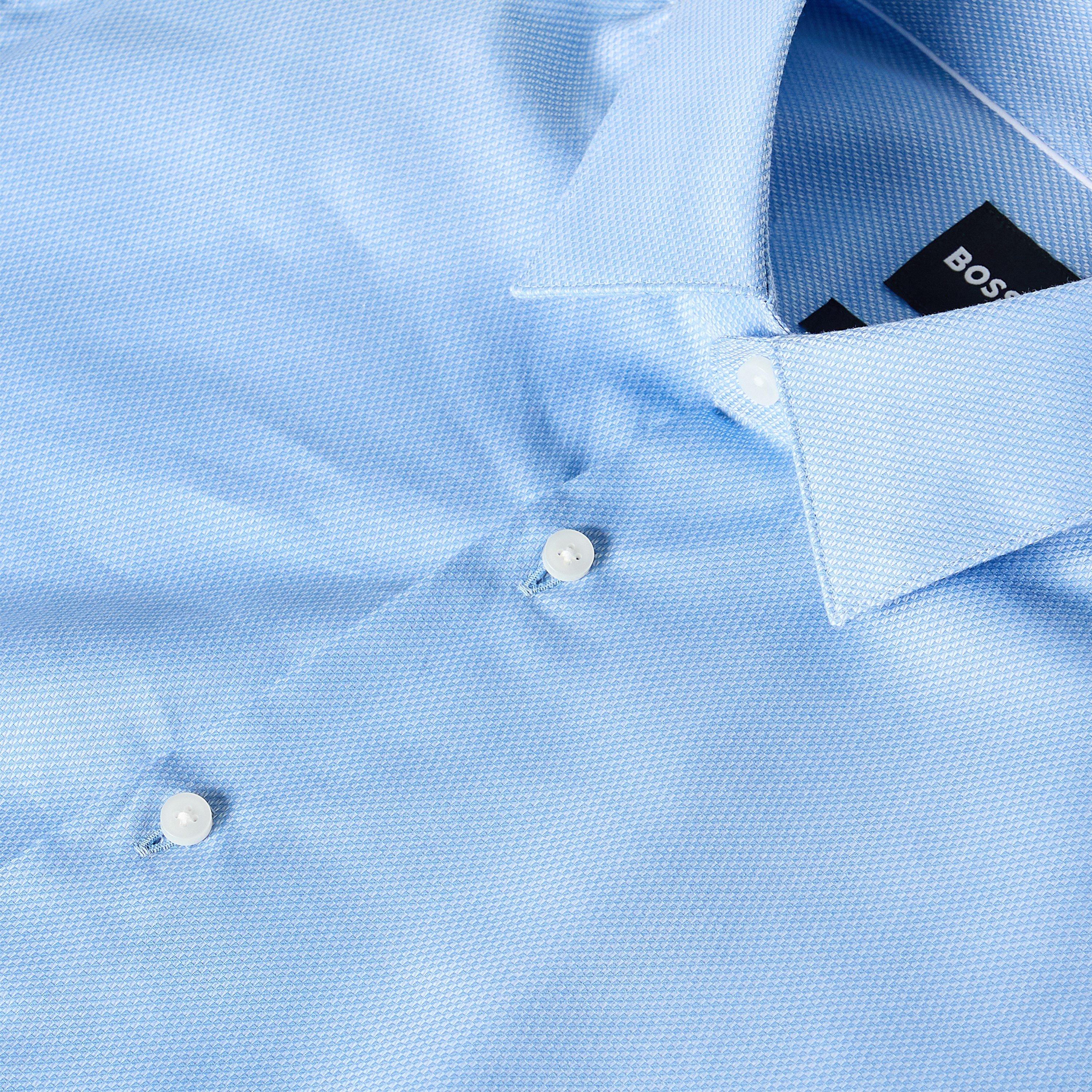 Light Blue 450 - Boss - Mens BOSS BLACK Kent Long Sleeve Buttoned Shirt - 5