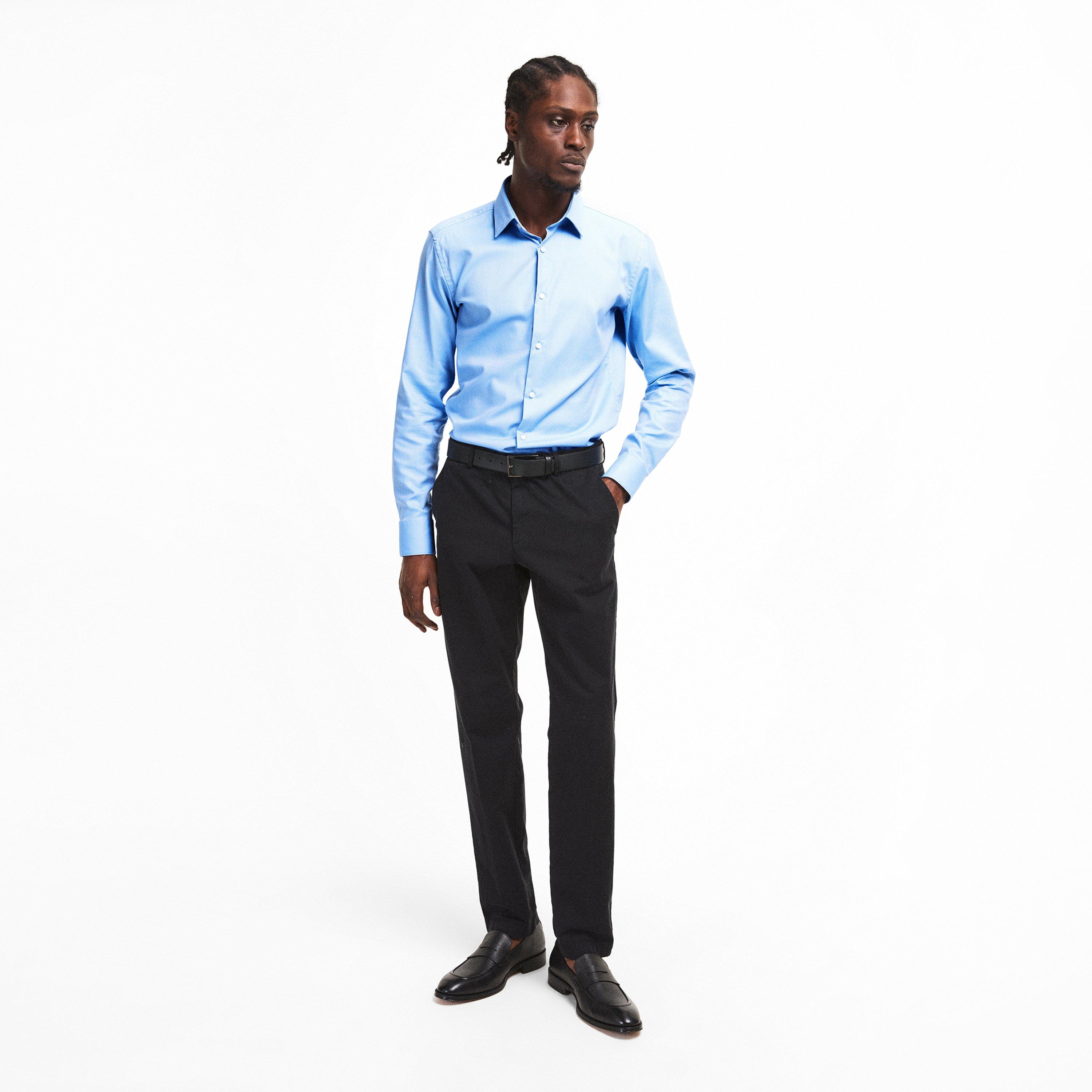 Light Blue 450 - Boss - Mens BOSS BLACK Kent Long Sleeve Buttoned Shirt - 6