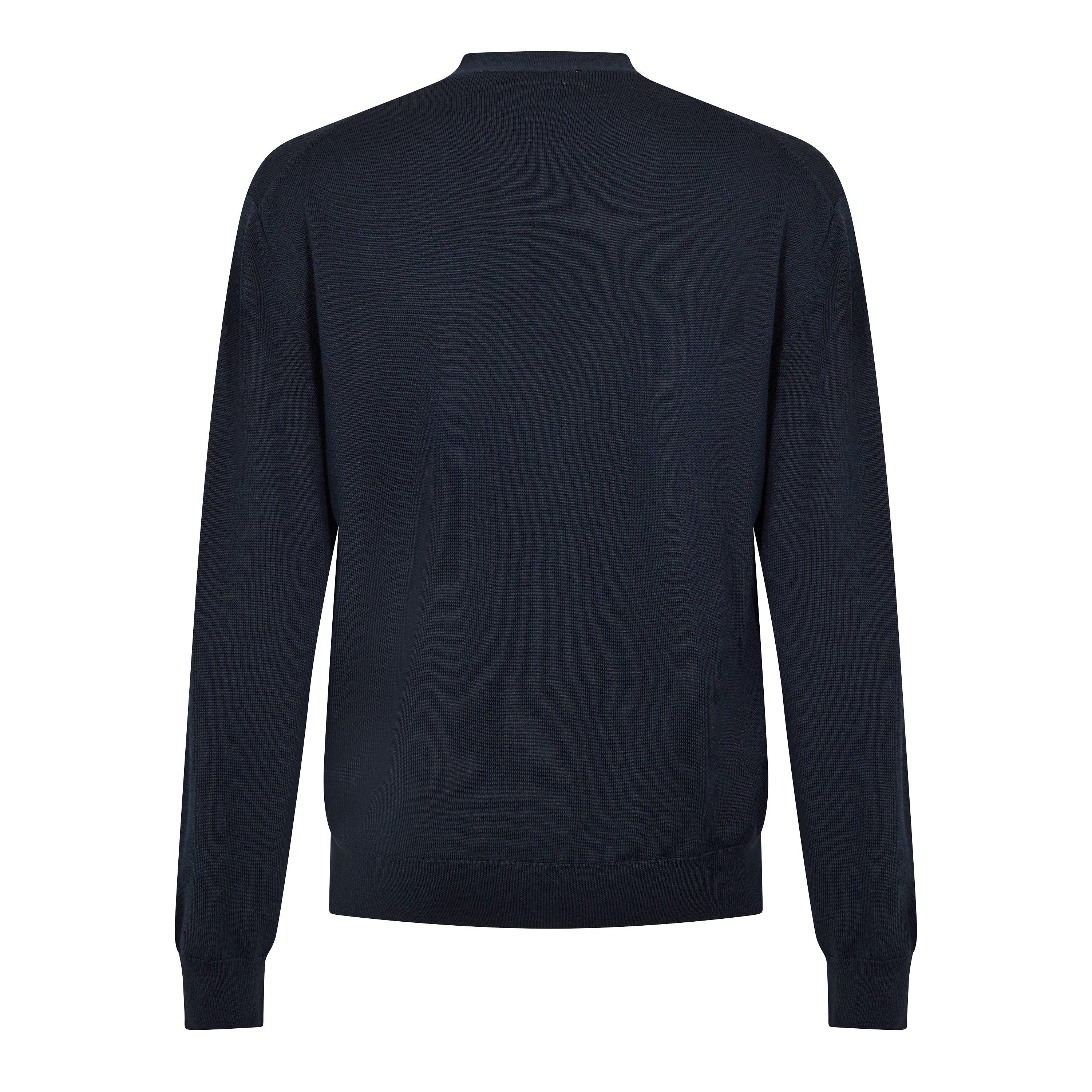 Classic Navy - Maison Kitsune - Men's Fox Hooded Merino Cardigan - 2