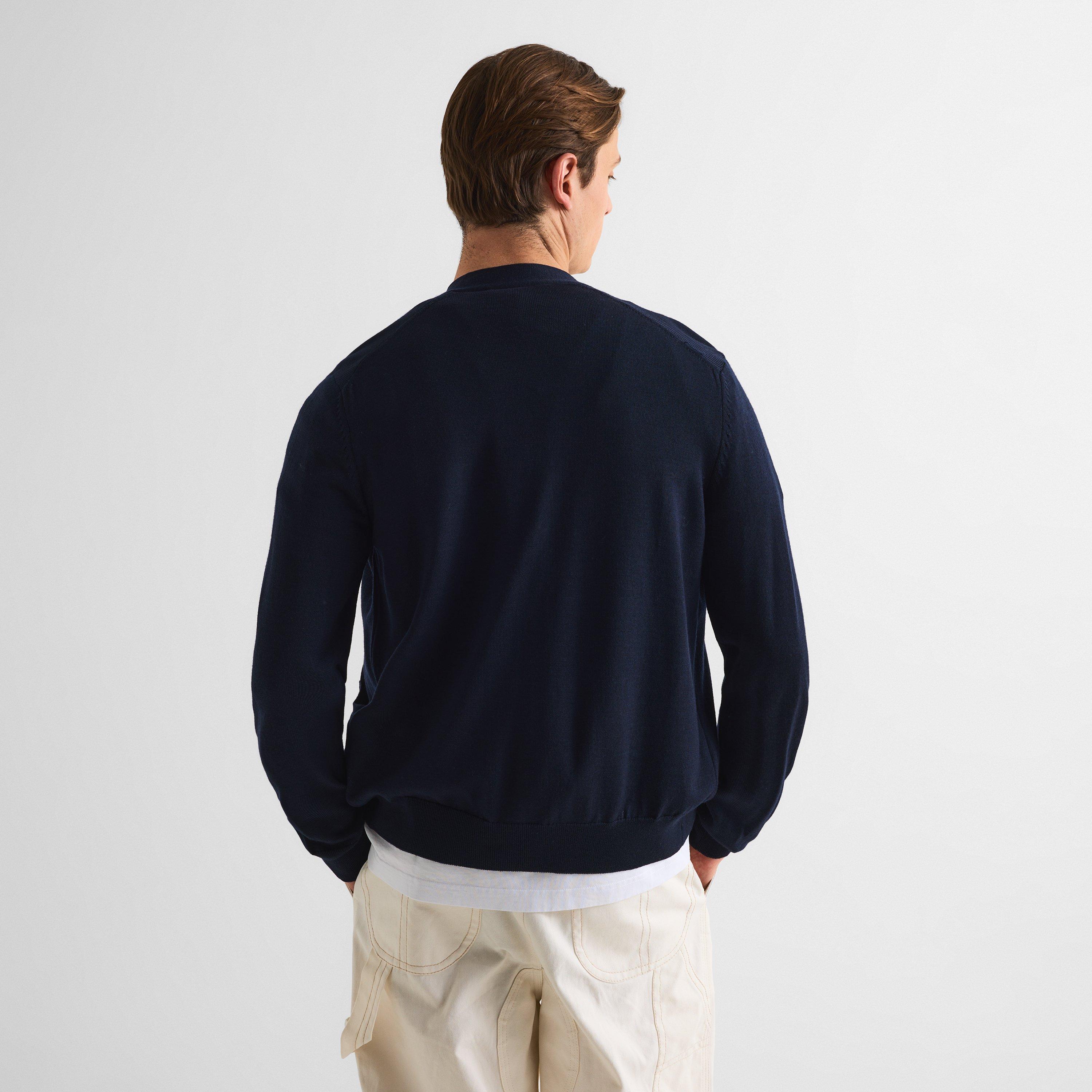 Classic Navy - Maison Kitsune - Men's Fox Hooded Merino Cardigan - 4