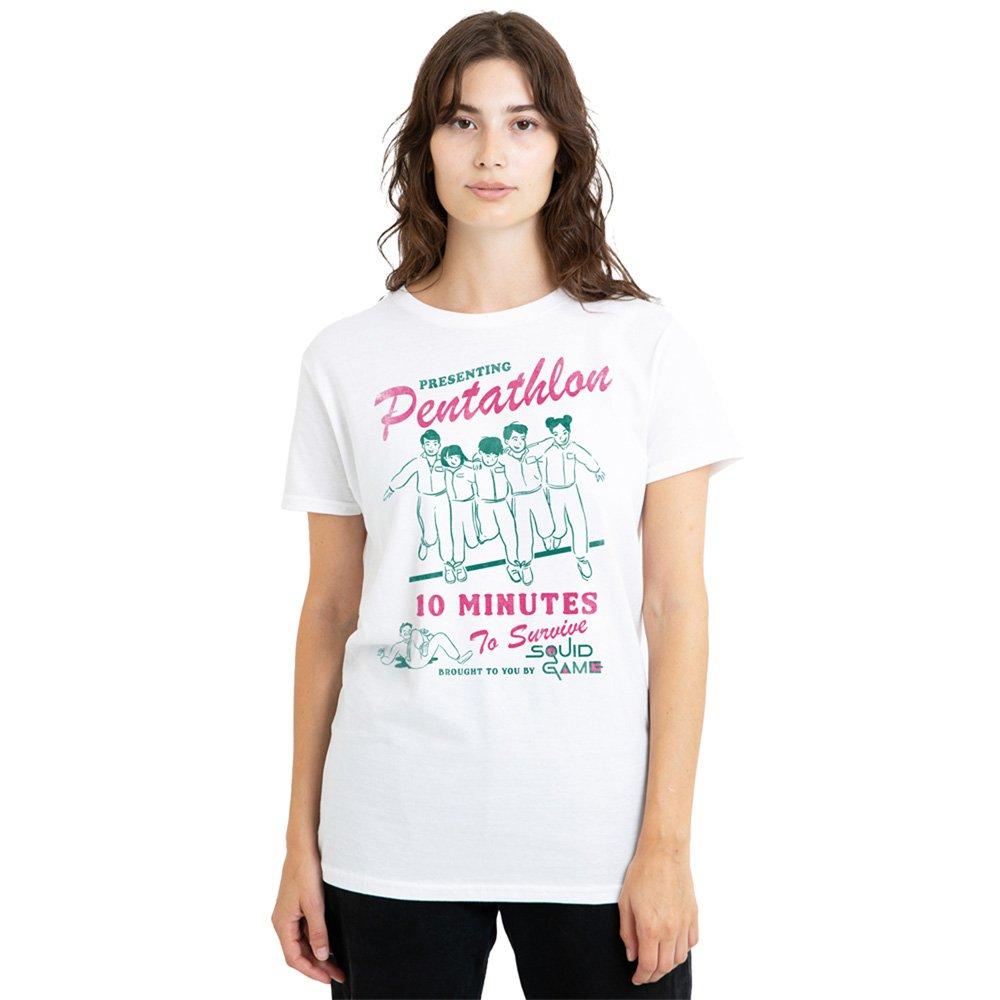 White - Squid Game - Squid Game Pentathlon Race Comic Ladies T Shirt W - 1