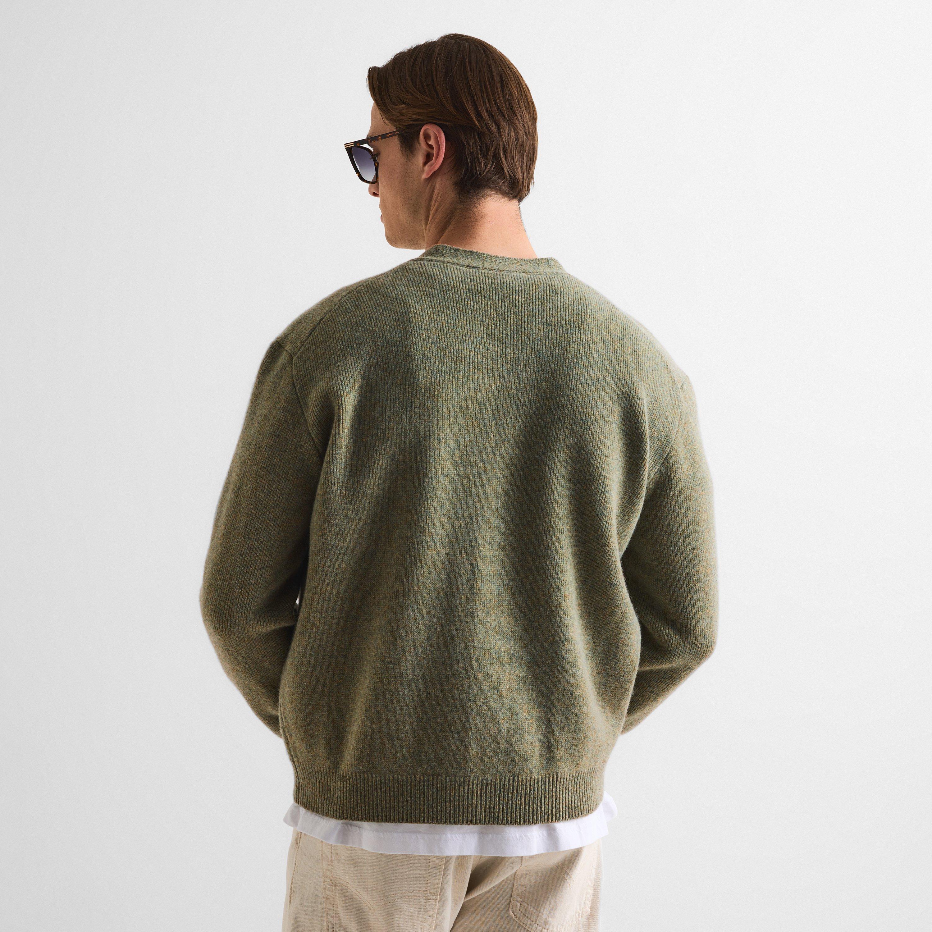 Laurel Green - Maison Kitsune - Men's Fox Hood Milano Lamb Cardigan - 4