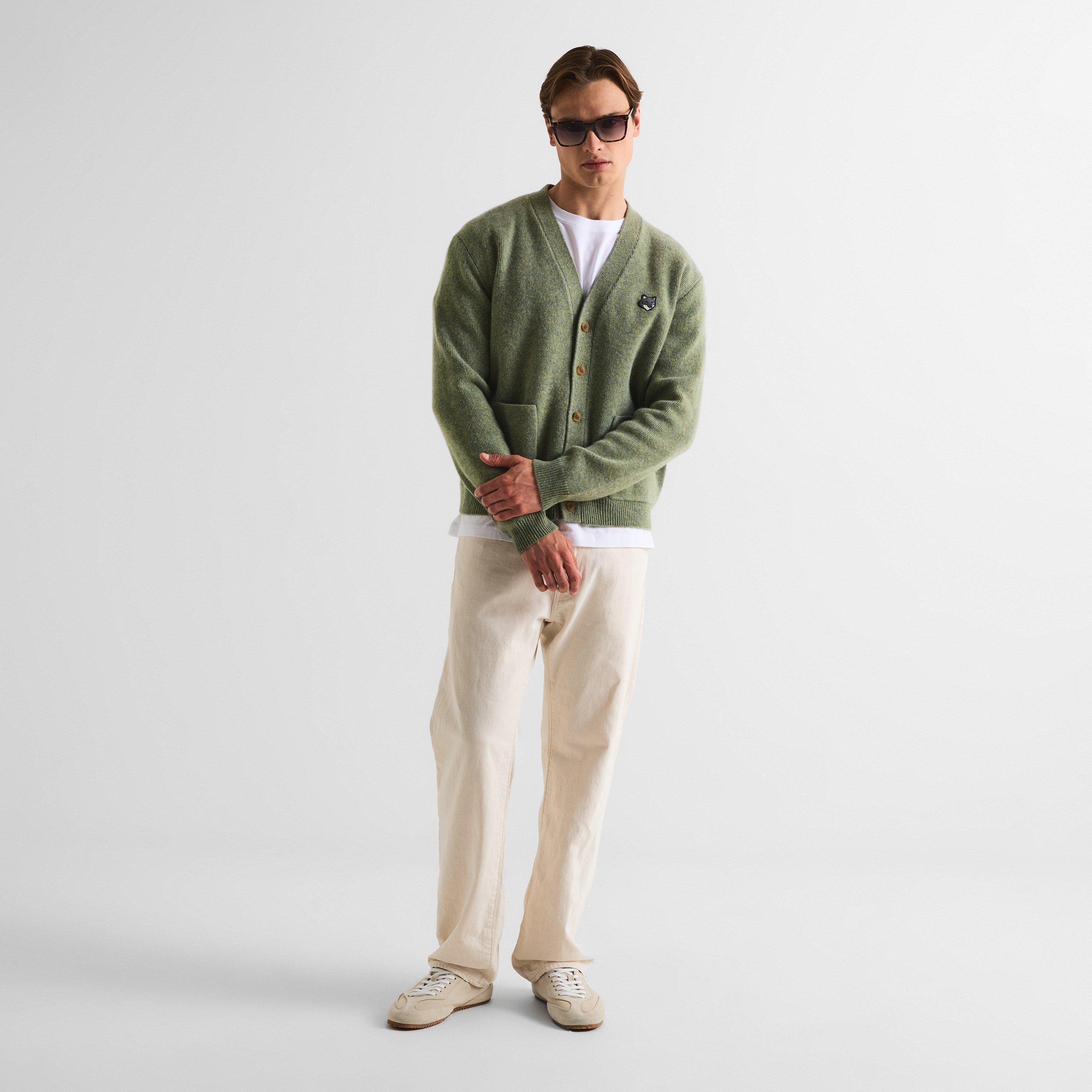Laurel Green - Maison Kitsune - Men's Fox Hood Milano Lamb Cardigan - 6