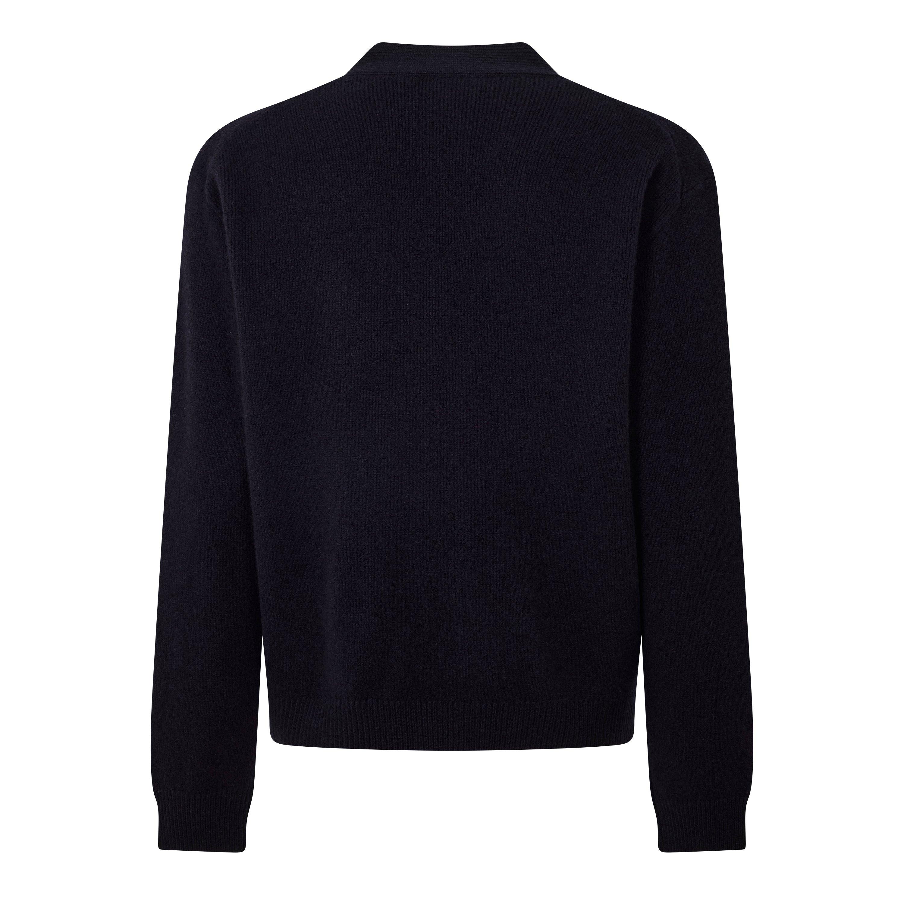 Classic Navy - Maison Kitsune - Men's Fox Hood Milano Lamb Cardigan - 2